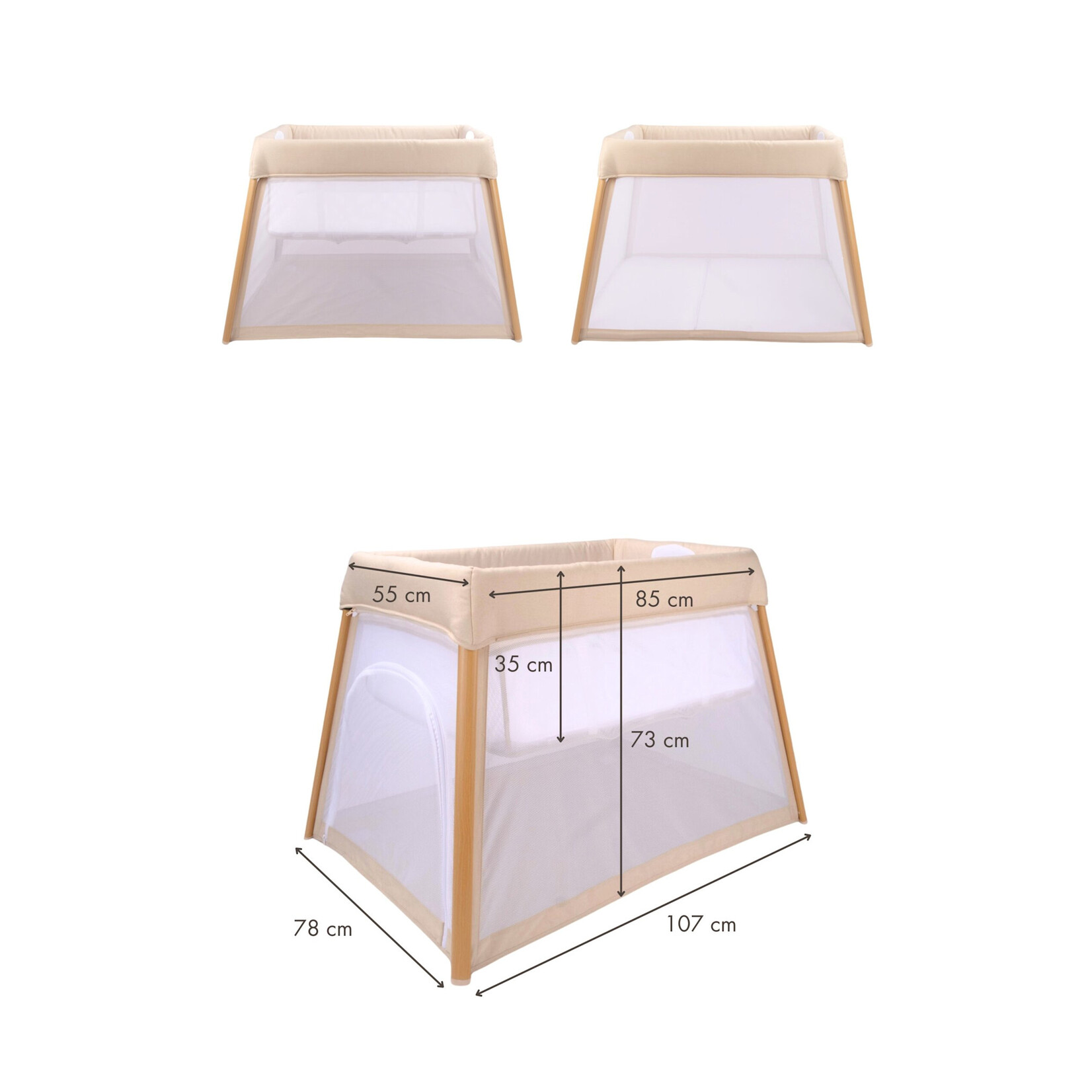 Bo Jungle - Travel Crib / Reisbed Pure White (2 niveau's)