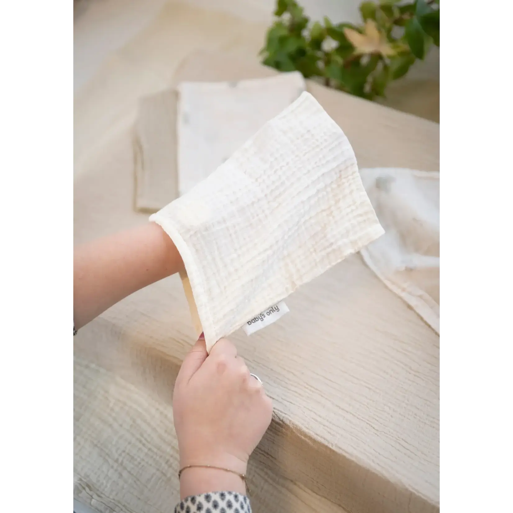 Baby's Only Baby's Only -Washandje Tender beige/linen - 3-pack