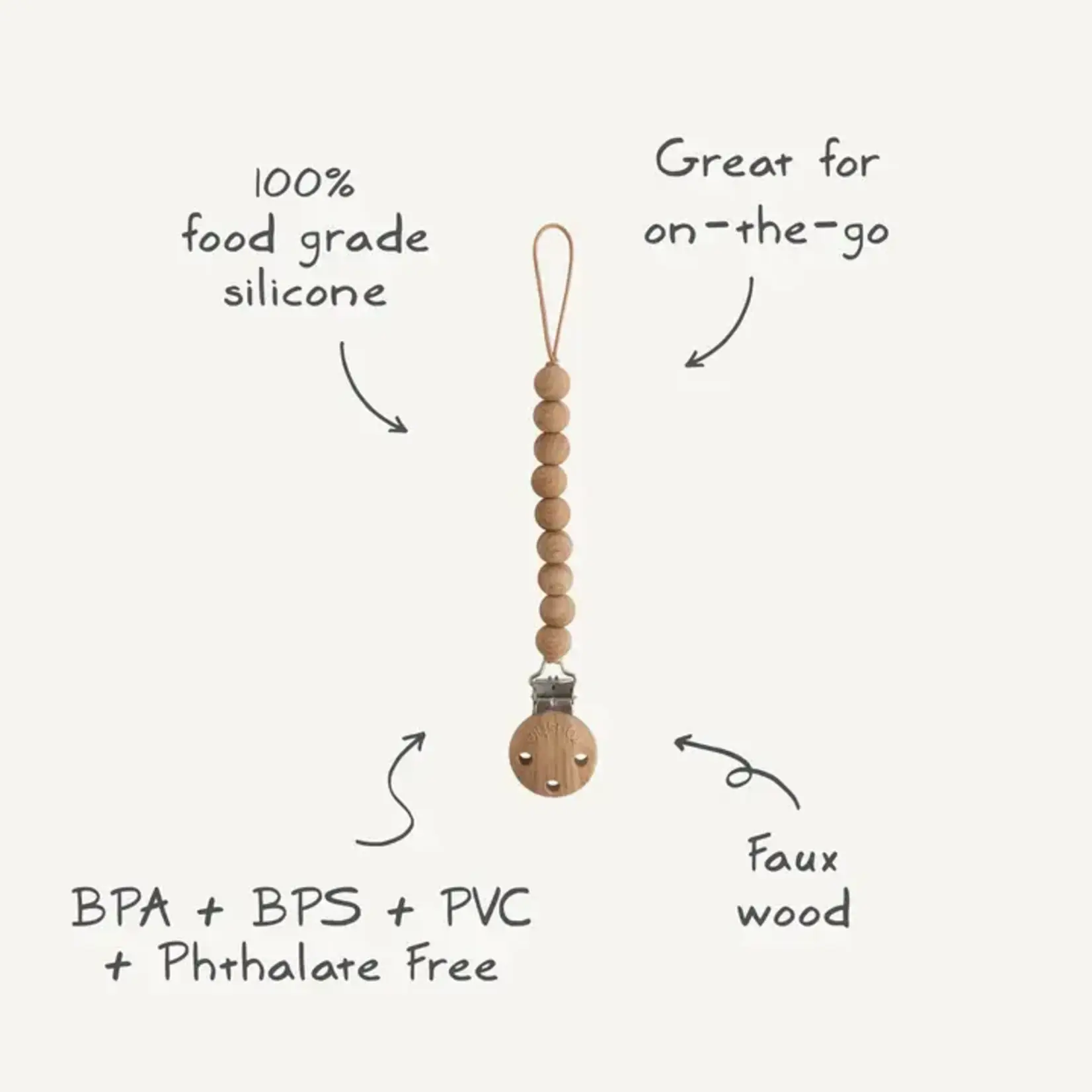 Mushie Mushie Pacifier Clip Hera - Blush