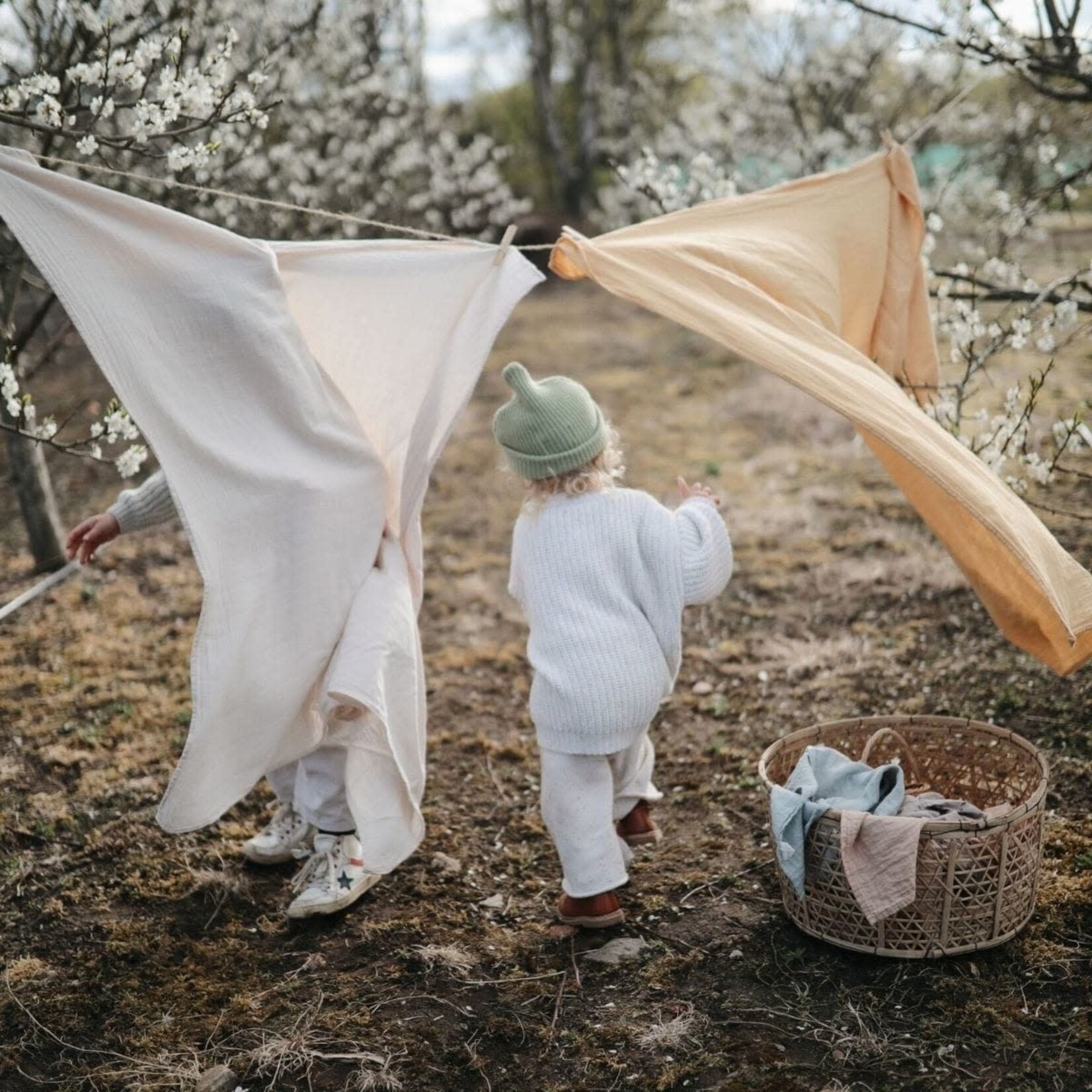 Mushie Mushie - Swaddle - Natural - 120Cm X 120Cm