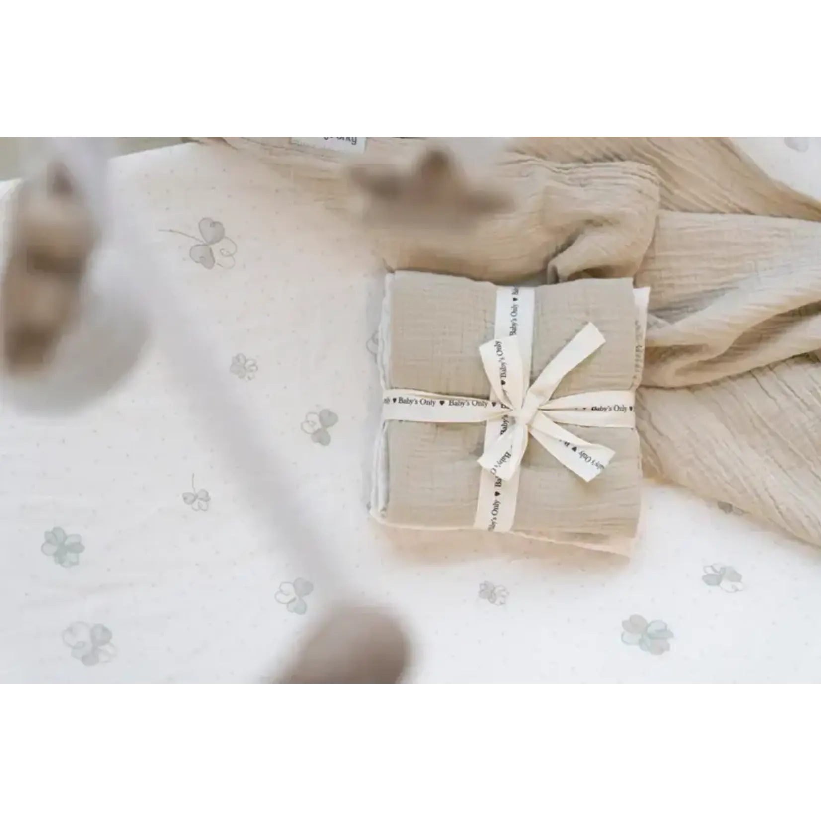 Baby's Only Baby's Only -Hydrofiele doek Tender beige/wit - 65x65 - 2-pack