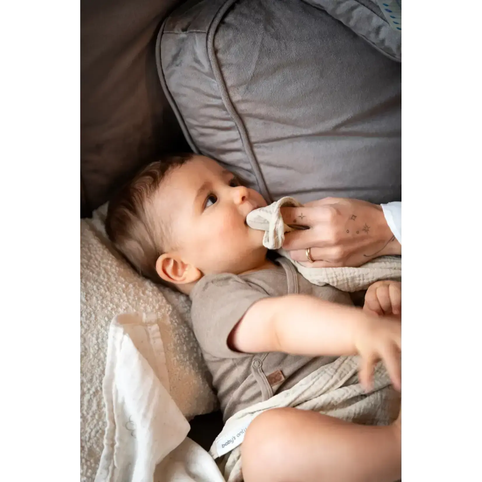 Baby's Only Baby's Only -Hydrofiele doek Tender beige/wit - 65x65 - 2-pack