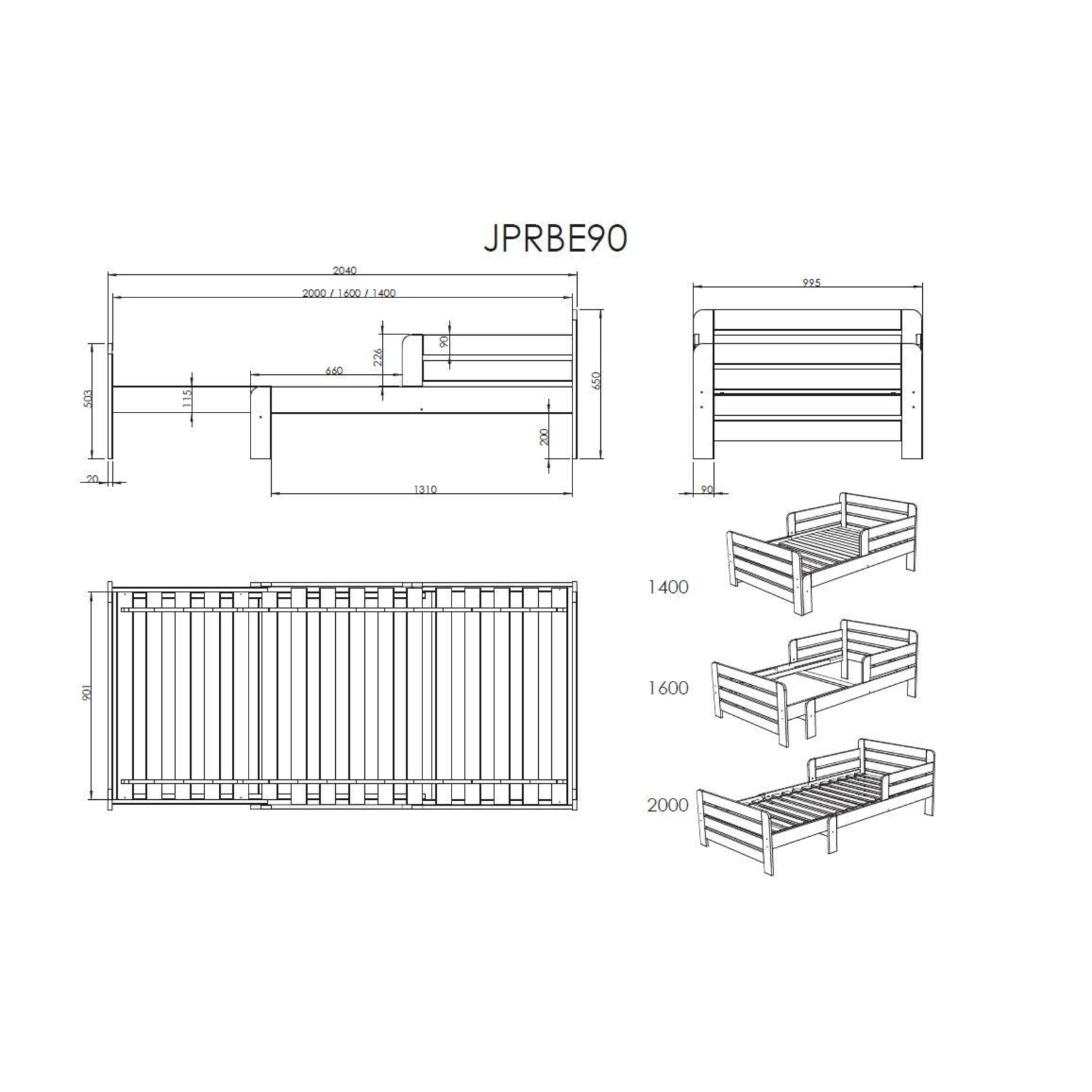 Jaxx Jaxx - Jumper Uittrekbaar Bed White