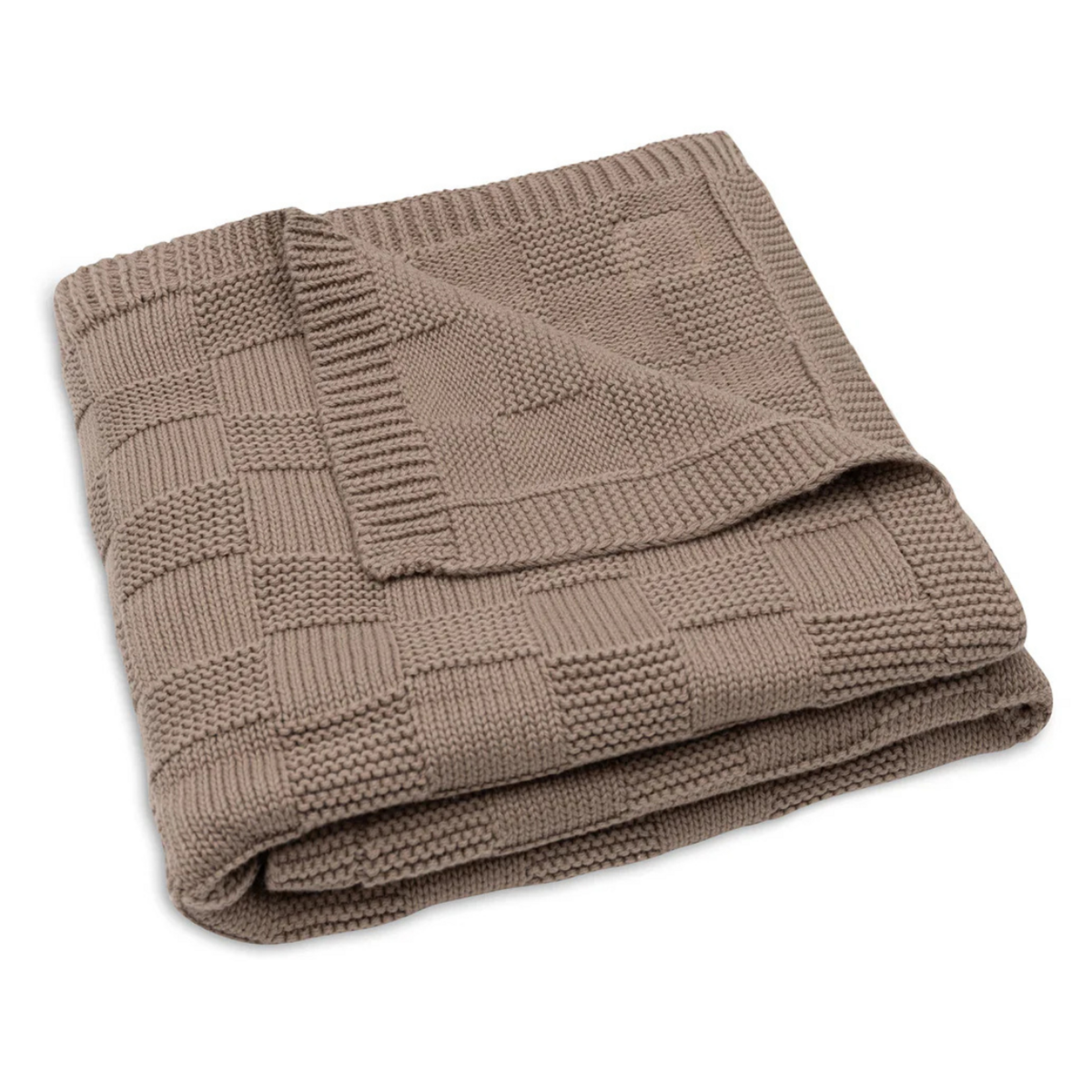Jollein Jollein - Deken Wieg 75x100cm Box Knit - Milky Coffee - GOTS