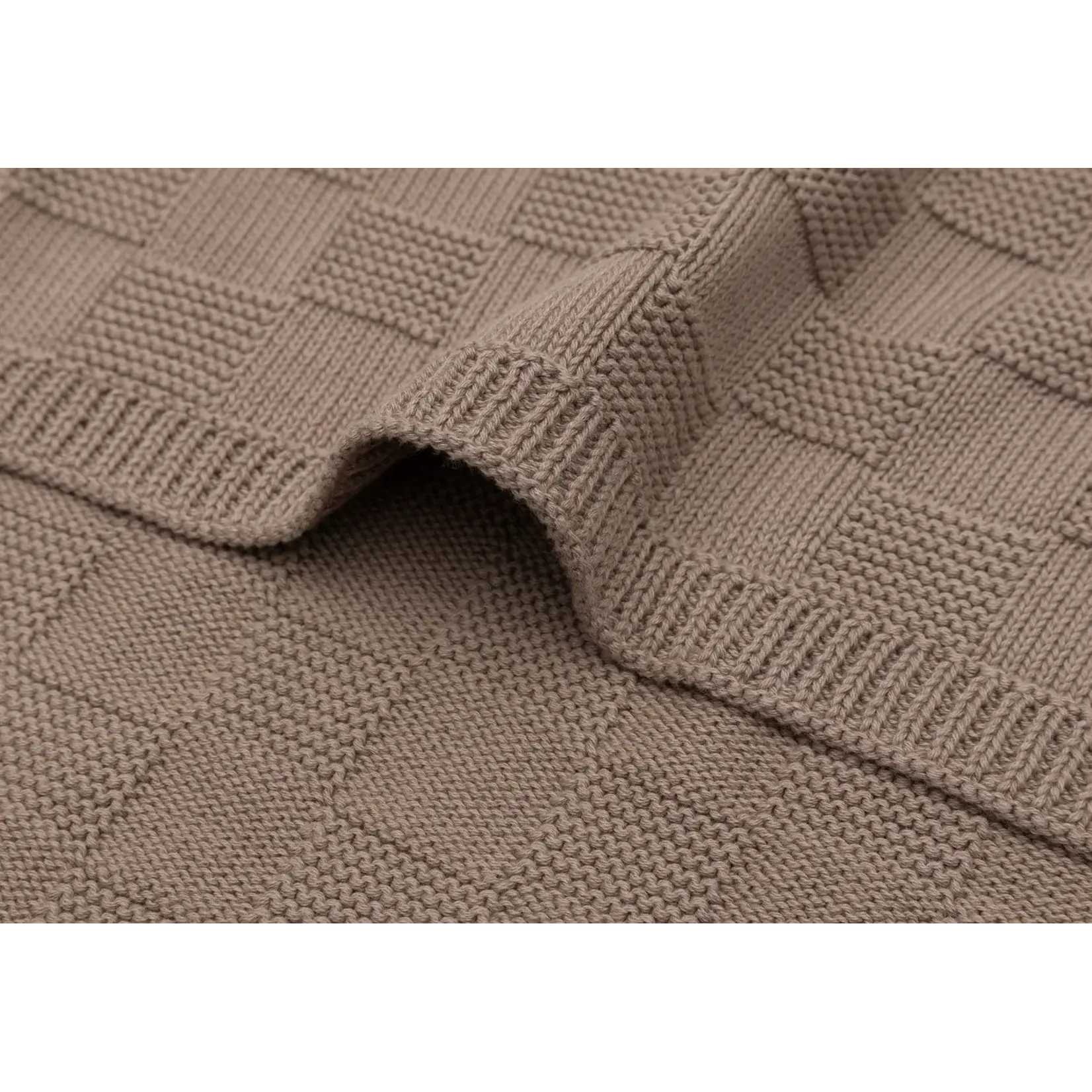 Jollein Jollein - Deken Wieg 75x100cm Box Knit - Milky Coffee - GOTS