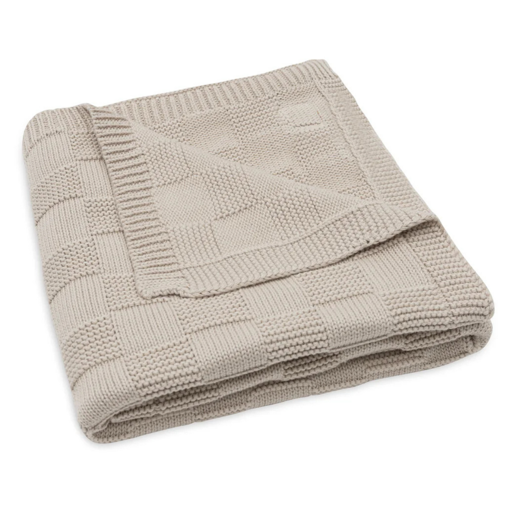 Jollein Jollein - Deken Wieg 75x100cm Box Knit - Warm Sand - GOTS