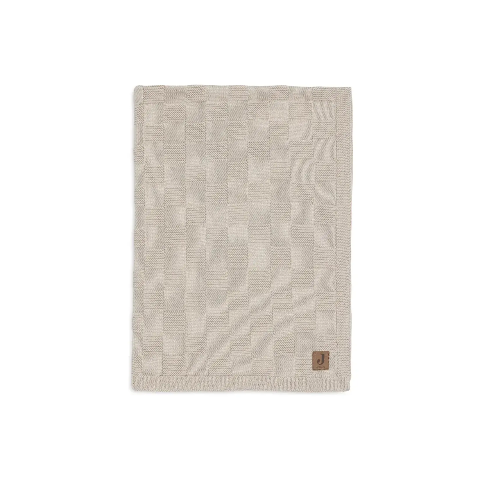 Jollein Jollein - Deken Wieg 75x100cm Box Knit - Warm Sand - GOTS