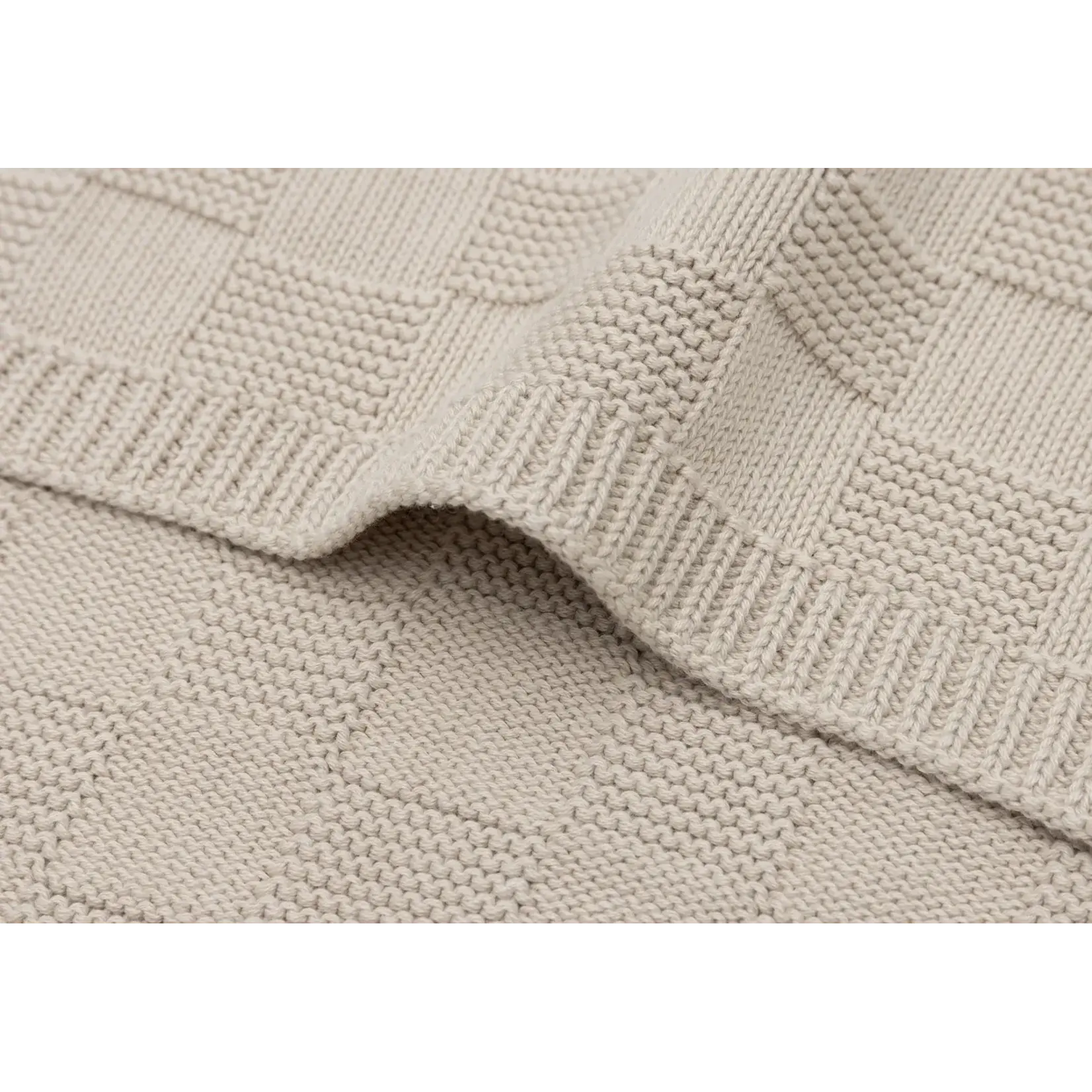 Jollein Jollein - Deken Wieg 75x100cm Box Knit - Warm Sand - GOTS