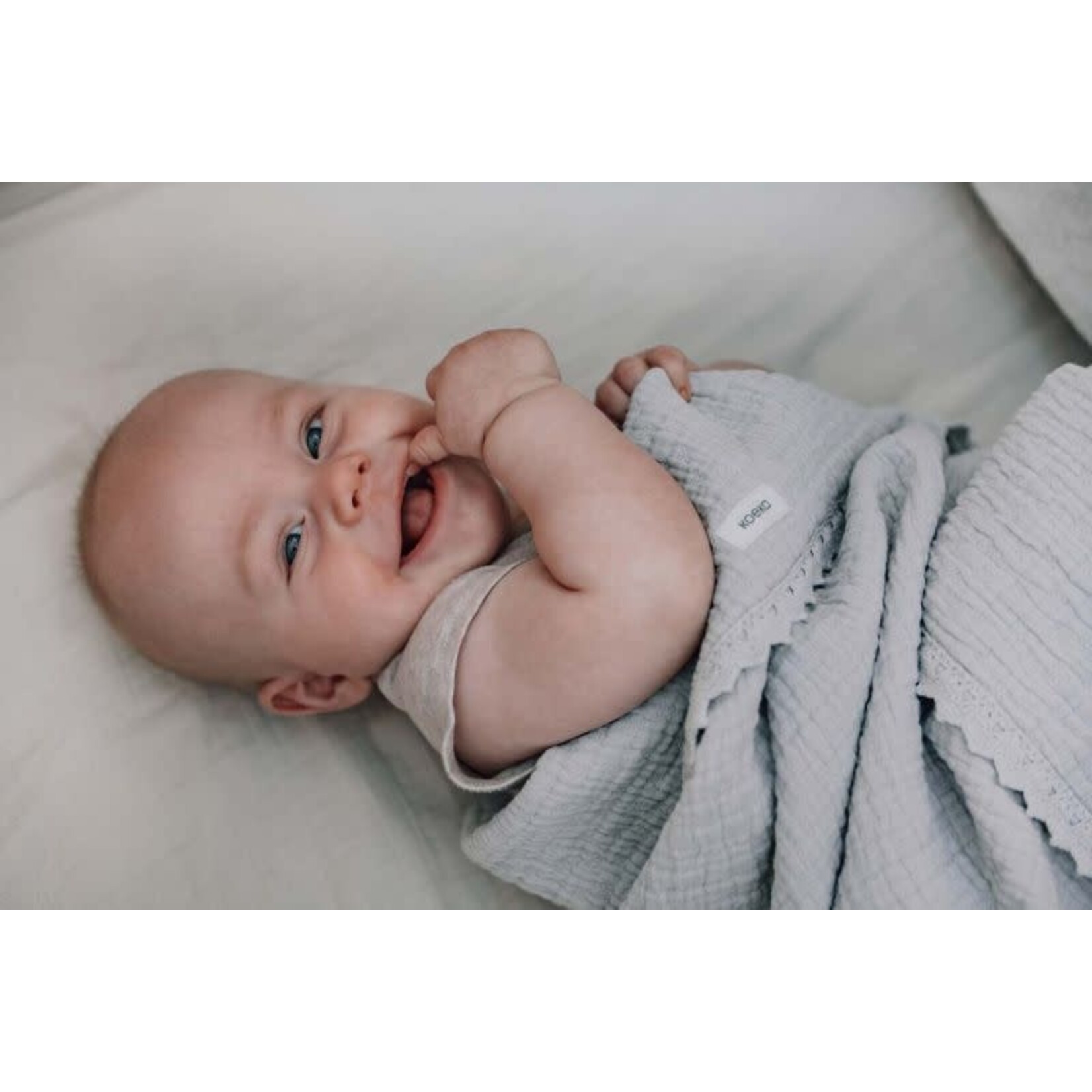 Koeka Koeka - Wiegdeken lace Elba stone 75x100