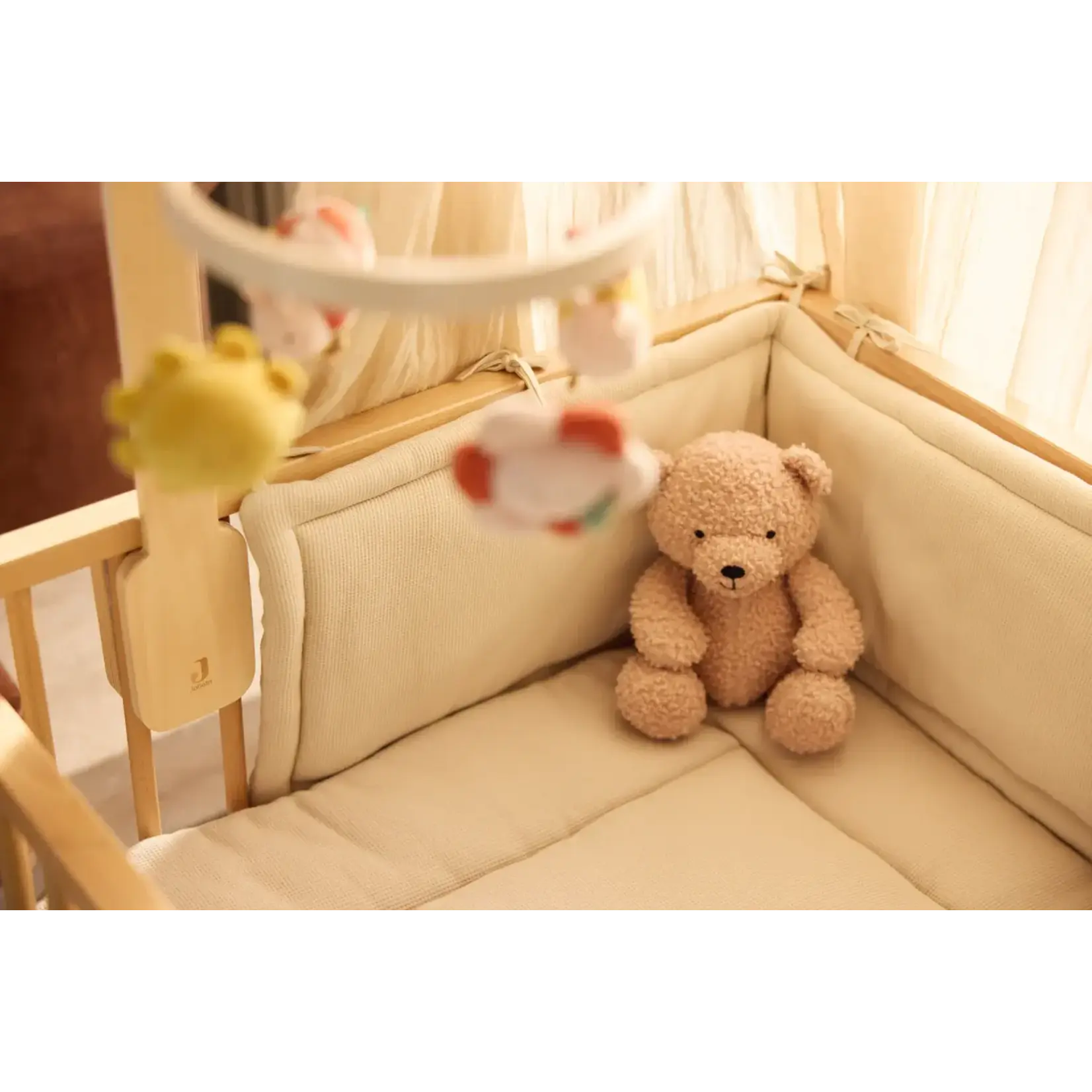 Jollein Jollein - Boxkleed 75x95cm Little Waffle - Light Terra/Sand (omkeerbaar)