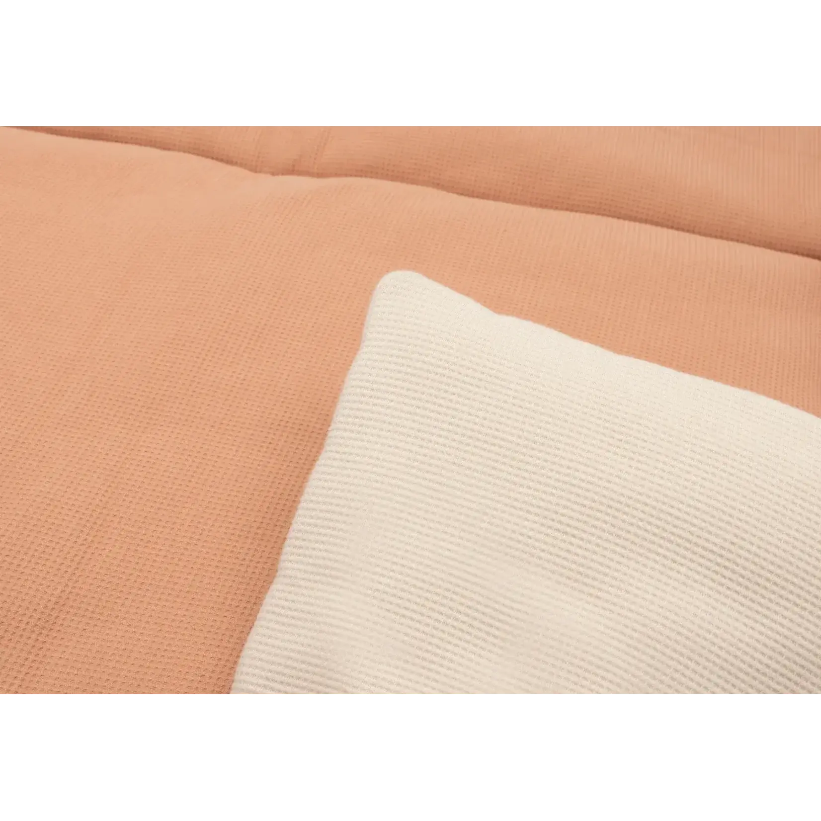 Jollein Jollein - Boxkleed 75x95cm Little Waffle - Light Terra/Sand (omkeerbaar)