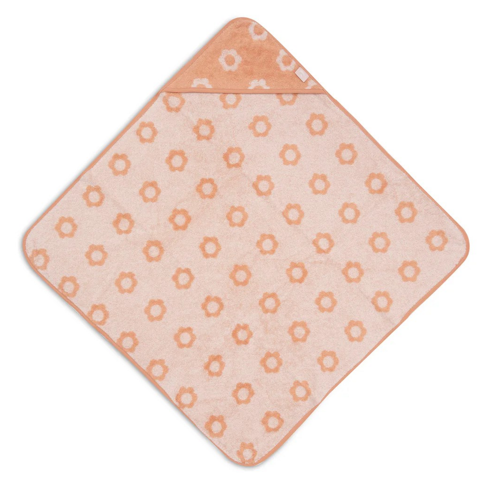 Jollein Jollein - Badcape Badstof 75x75cm Jacquard - Flower (blush)