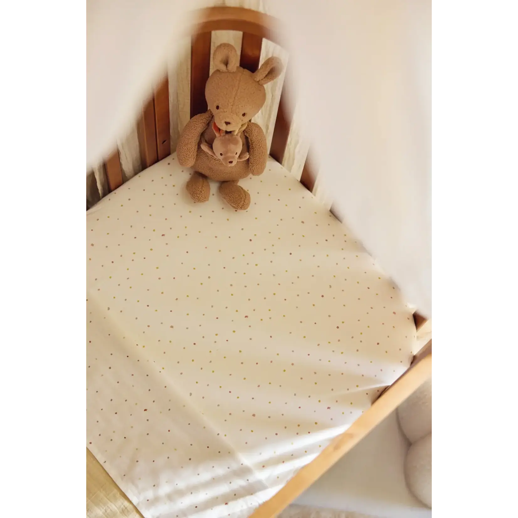 Jollein Jollein - Hoeslaken Jersey 60x120cm - Kangaroots & Dusty Dot