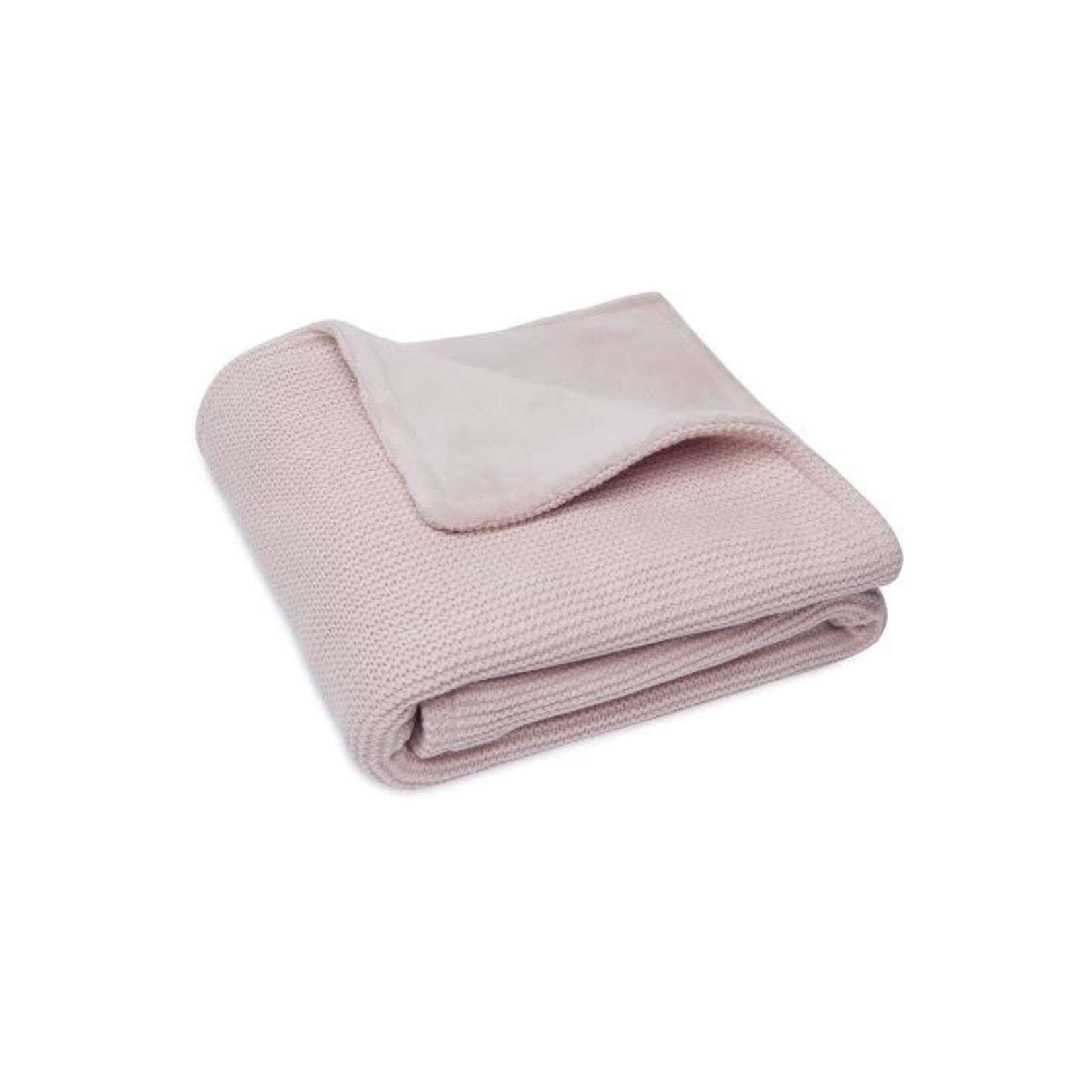 Jollein Jollein - Deken Ledikant 100x150cm Basic Knit Pale Pink/Fleece