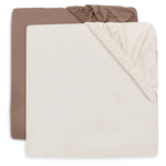 Jollein Jollein - Hoeslaken Jersey 40/50x80/90cm - Milky Coffee/Ivory - 2 Stuks