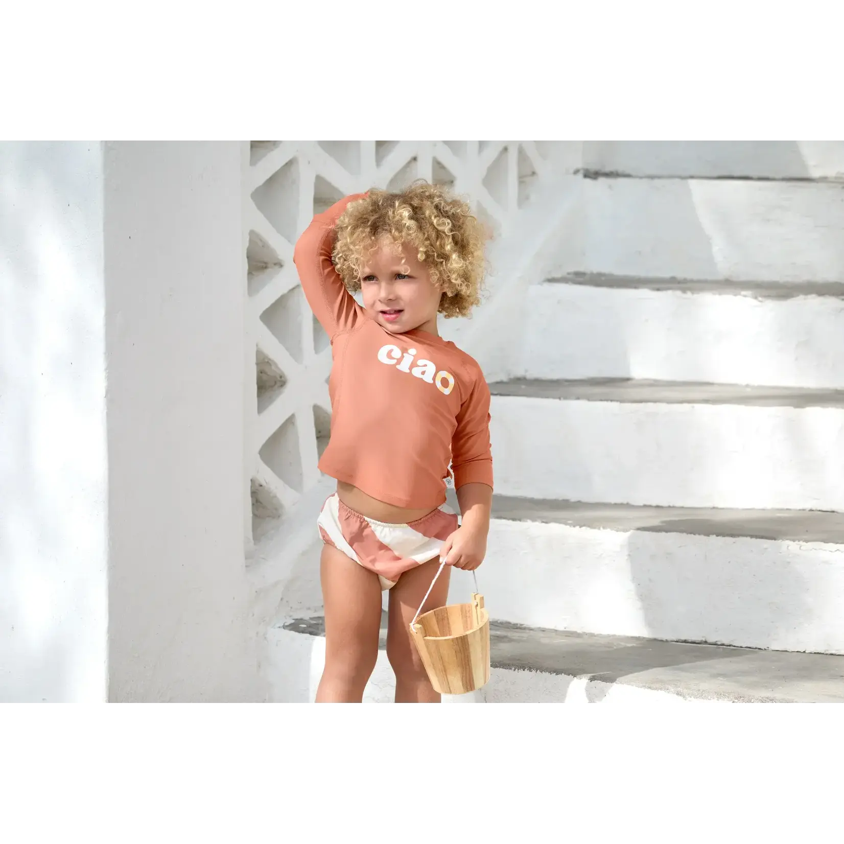 Lassig Lassig - Swim Diaper Stripes - Clay/Sea Salt