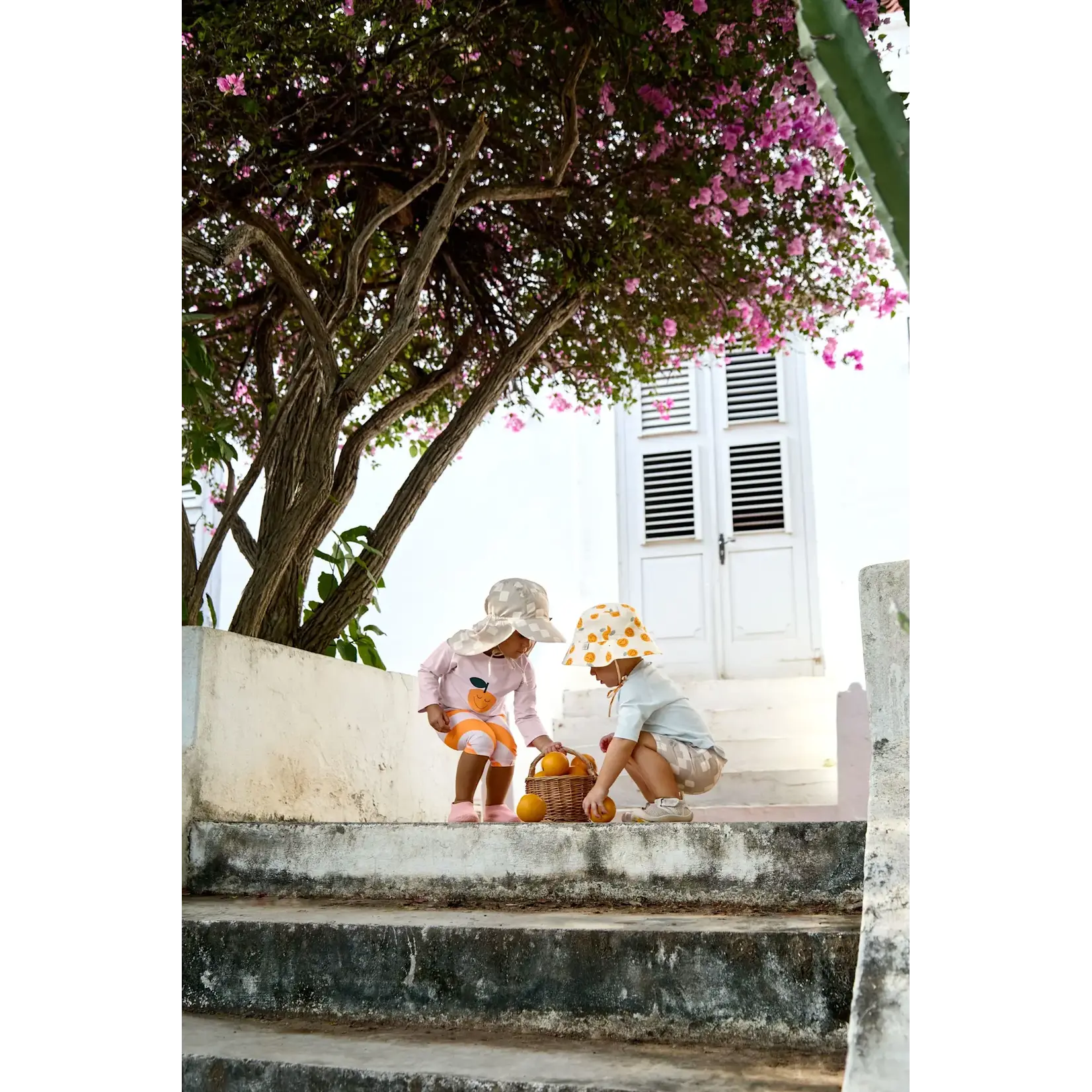 Lassig Lassig - Reversible Sun Protection Hat Orange - Sea Salt