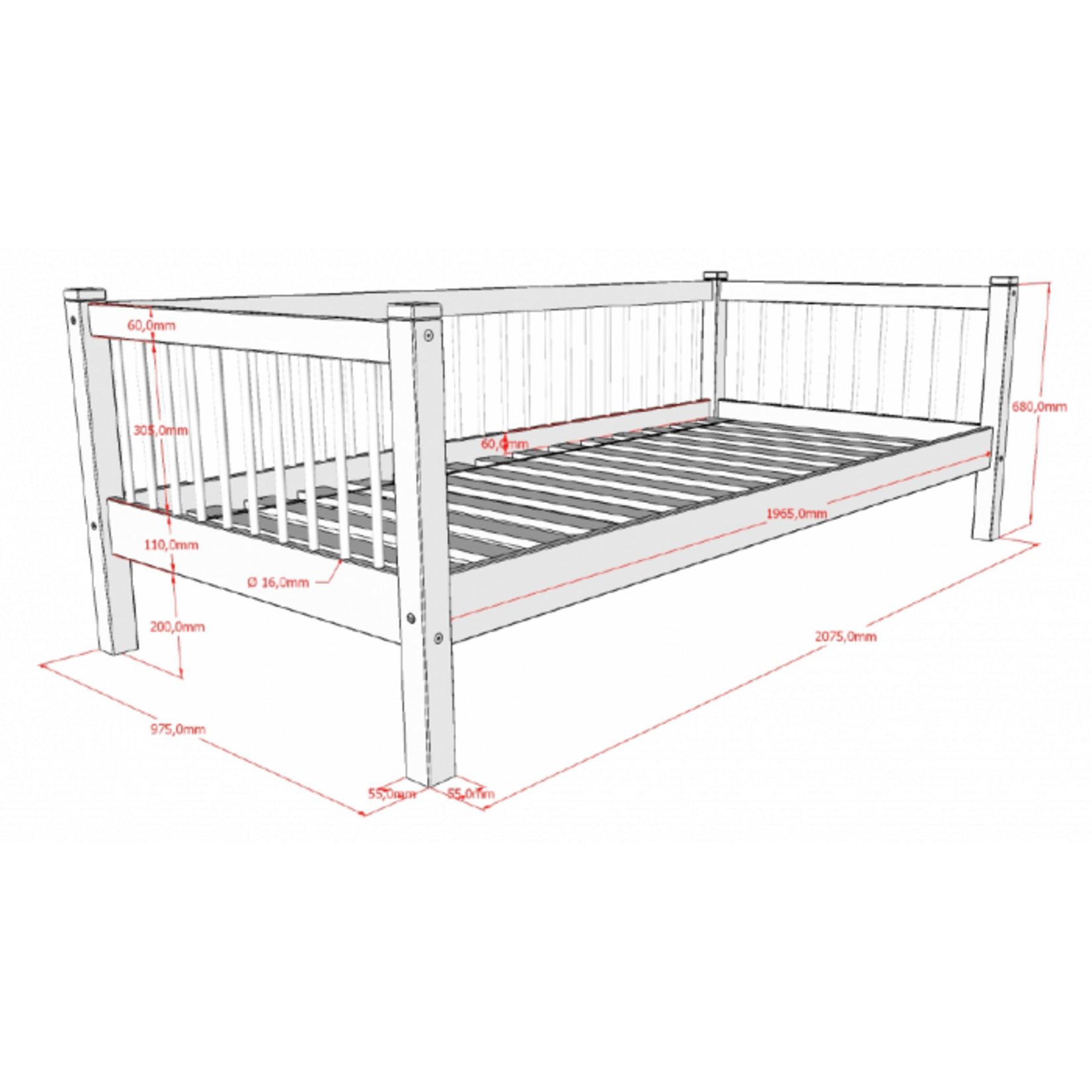 Jaxx Jaxx - Forrest Kajuitbed 90x200 Cm White Beech (incl. lattenbodem)