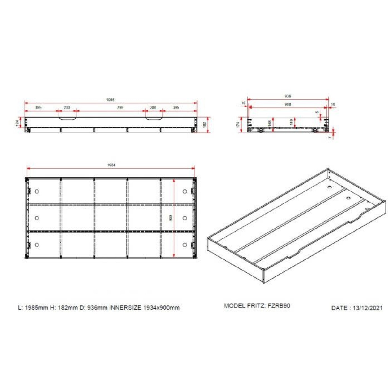 Jaxx Jaxx - Fritz Bedlade voor bed 90x200 - White