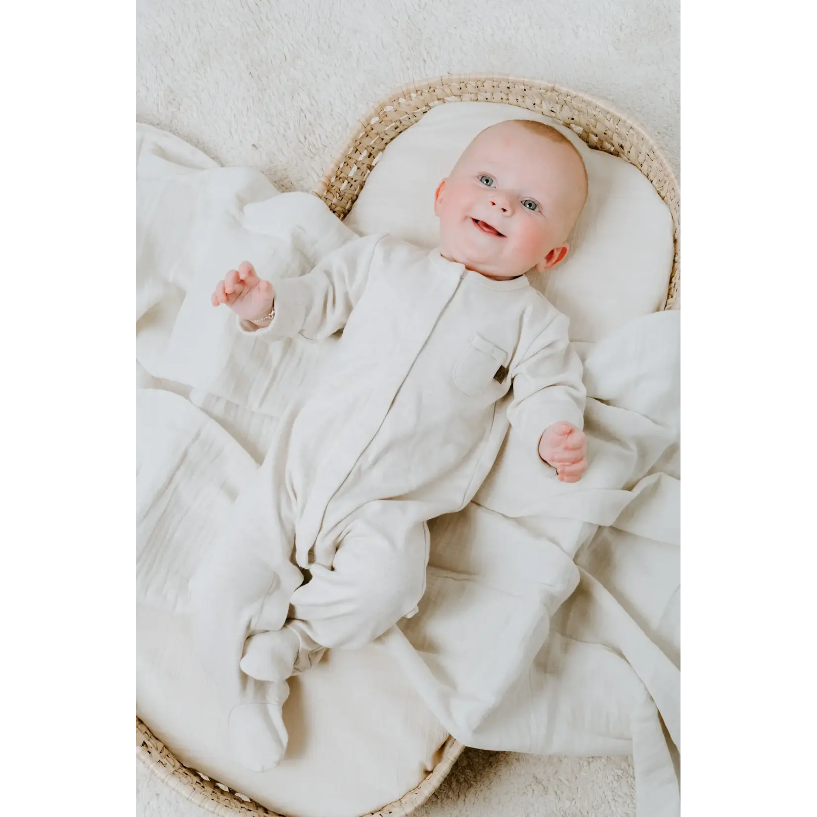 Baby's Only Baby's Only - Boxpakje met voetjes Melange warm linen