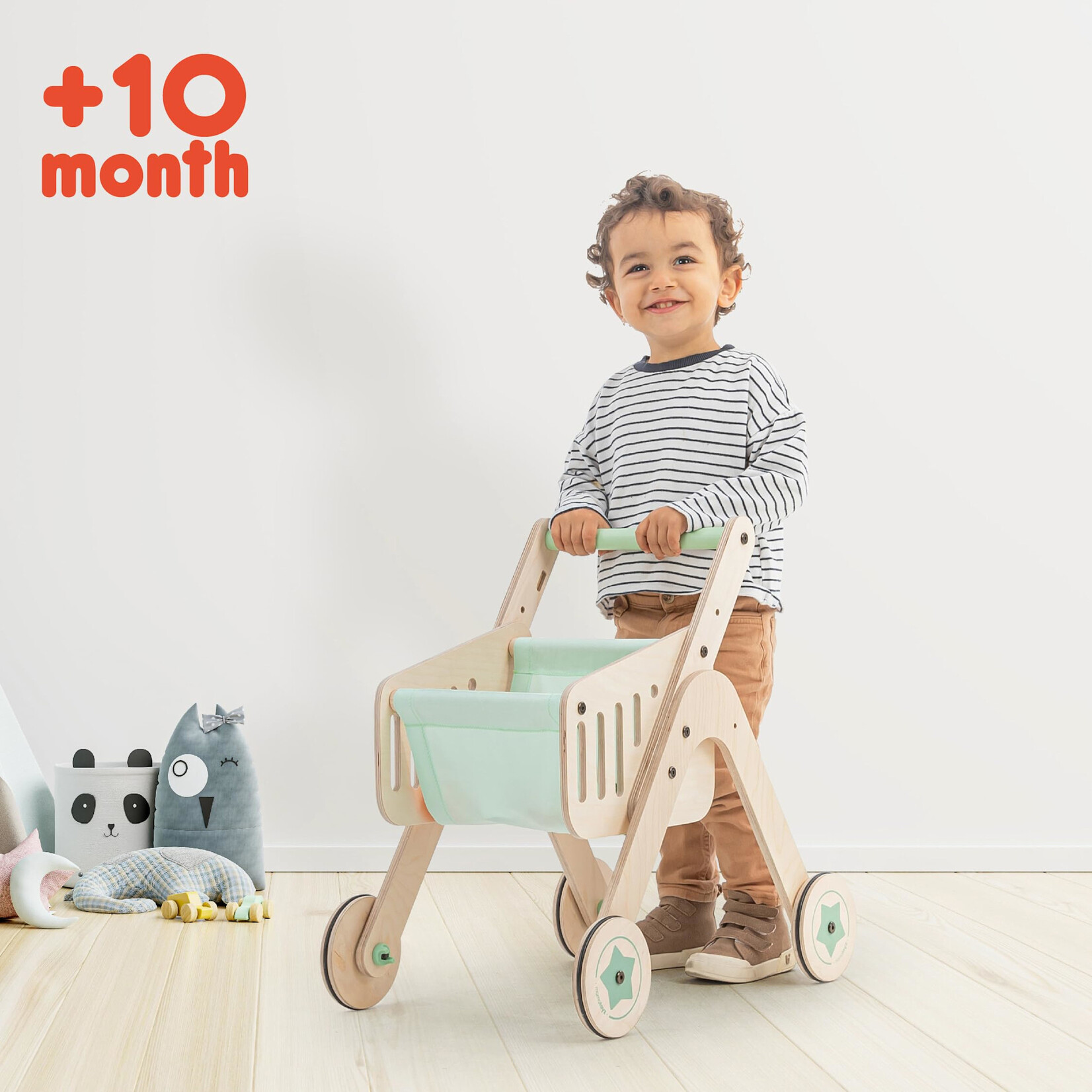 Mamatoyz Mamatoyz - Wooden Shopping Trolley / Houten Winkelwagentje