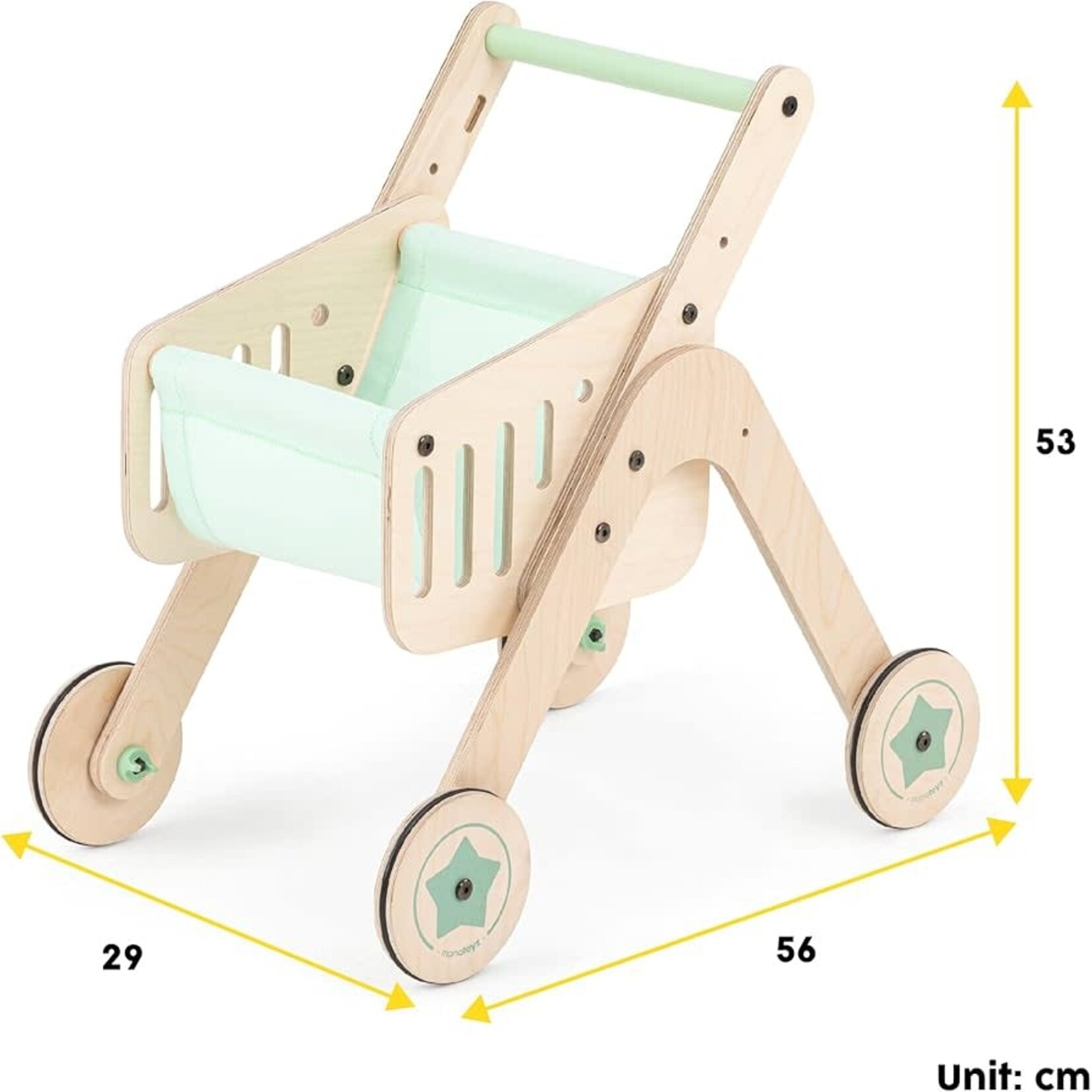 Mamatoyz Mamatoyz - Wooden Shopping Trolley / Houten Winkelwagentje