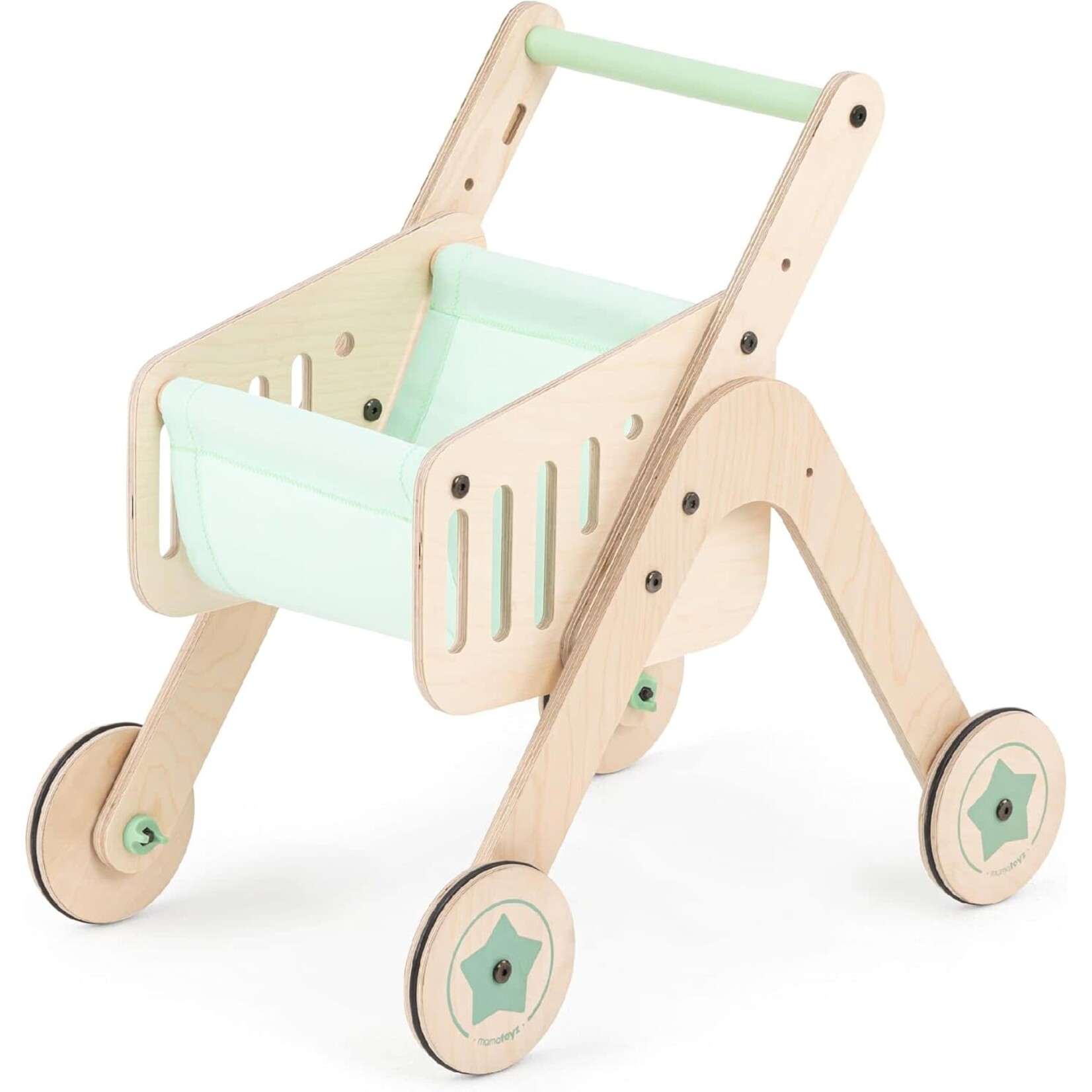 Mamatoyz Mamatoyz - Wooden Shopping Trolley / Houten Winkelwagentje