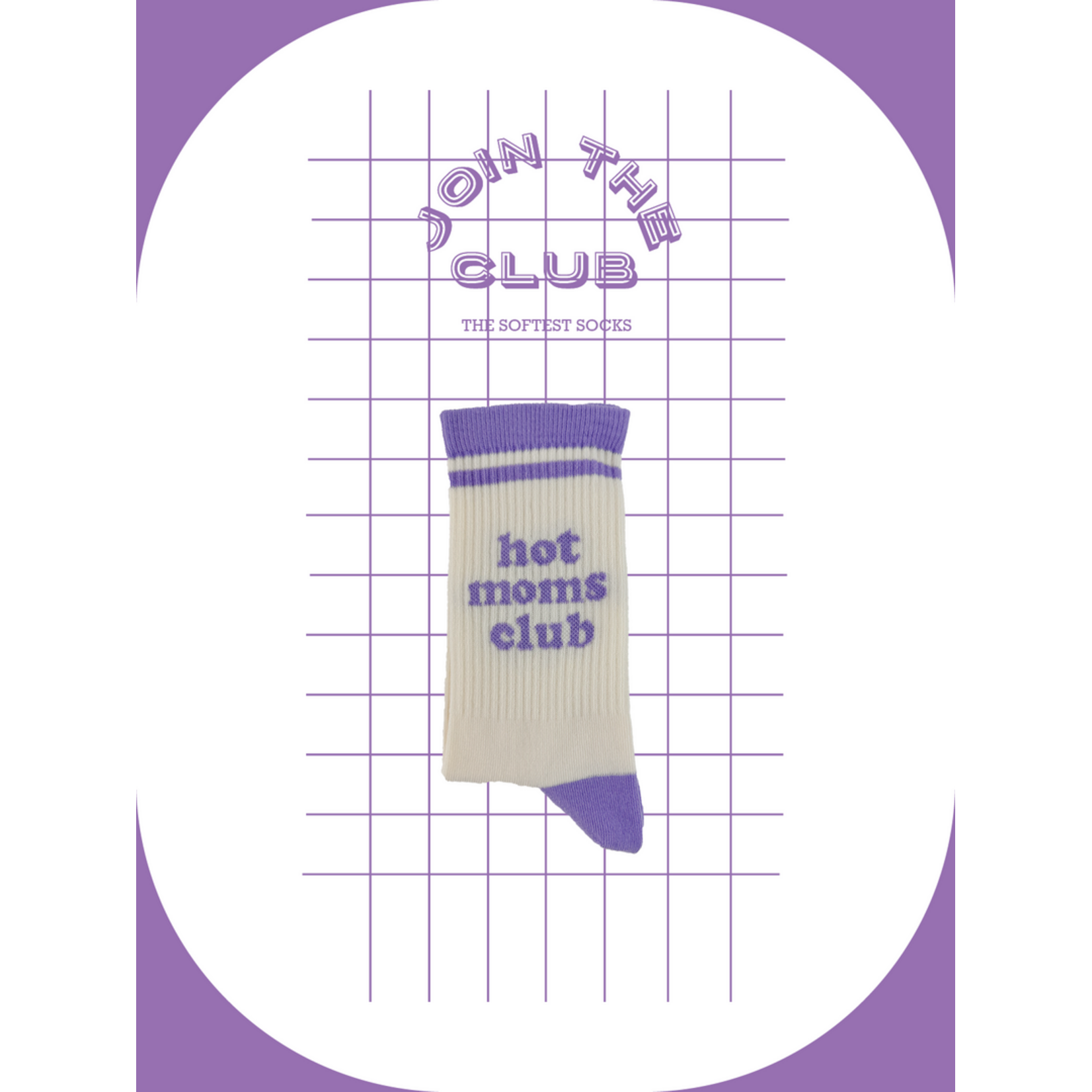 Minimou Minimou -  Sokken 'hot moms club' - paars (one size 37-41)