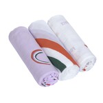 Lassig Lassig - Heavenly soft Bamboo Swaddle L - Happy Rascals, lavender 3 pcs ass., 80 x 80 cm