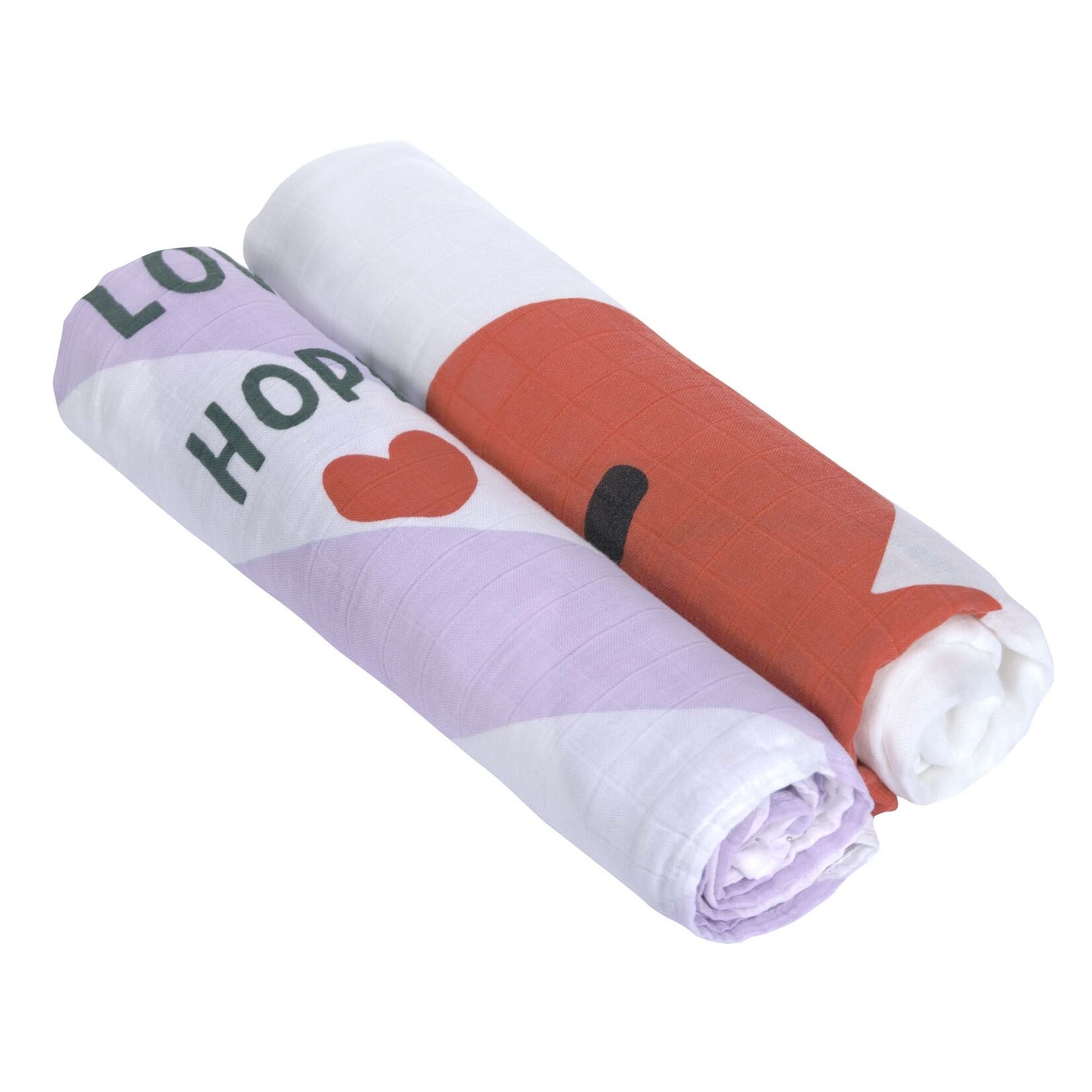 Lassig Lassig - Heavenly soft Swaddle XL - Happy Rascals, lavender 2 pcs ass., 120 x 120 cm