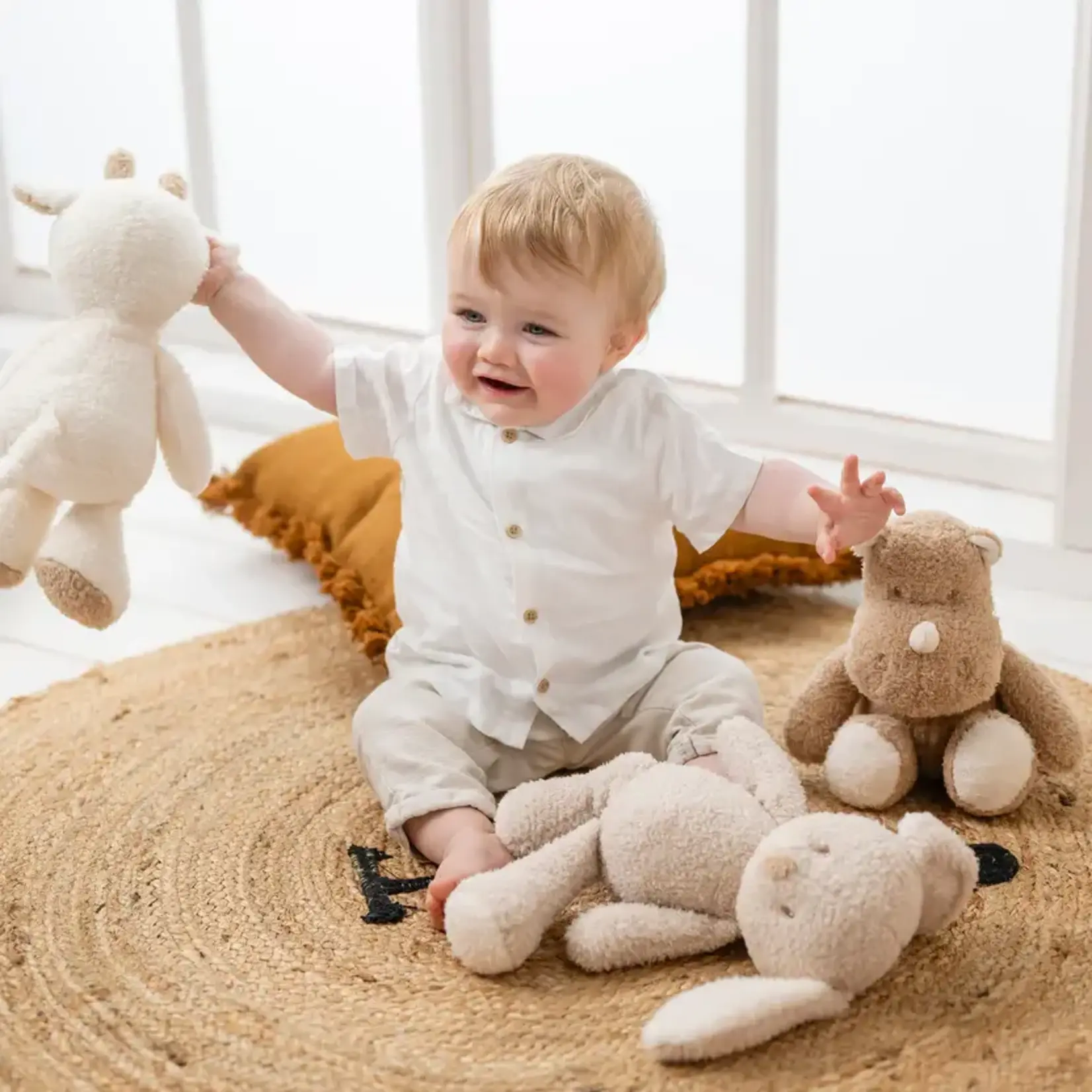Nattou Nattou - Knuffel Neushoorn Teddy 30x28x10 cm