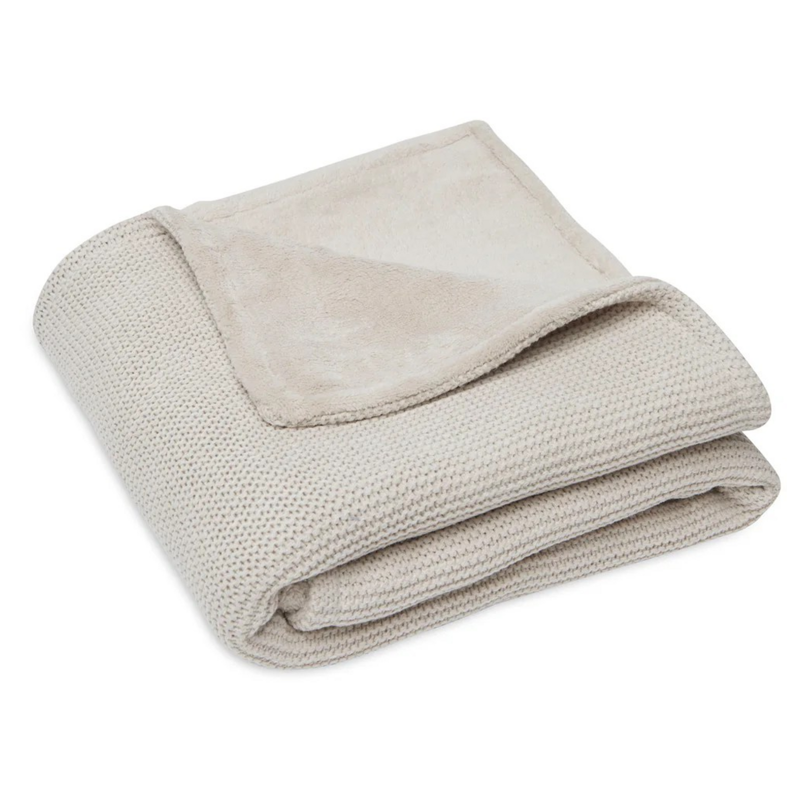 Jollein Jollein - Deken Wieg 75x100cm Basic Knit Nougat/Fleece