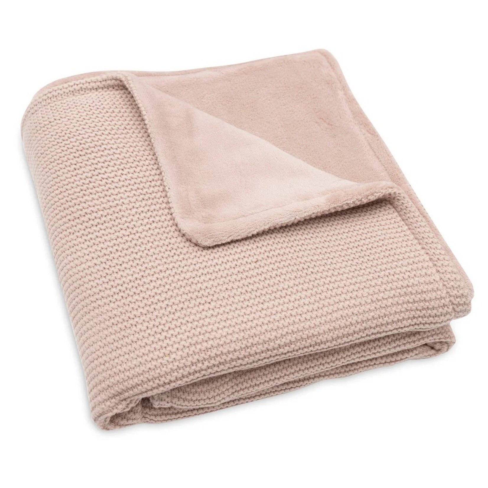 Jollein Jollein - Deken Ledikant 100x150cm Basic Knit Wild Rose/Fleece