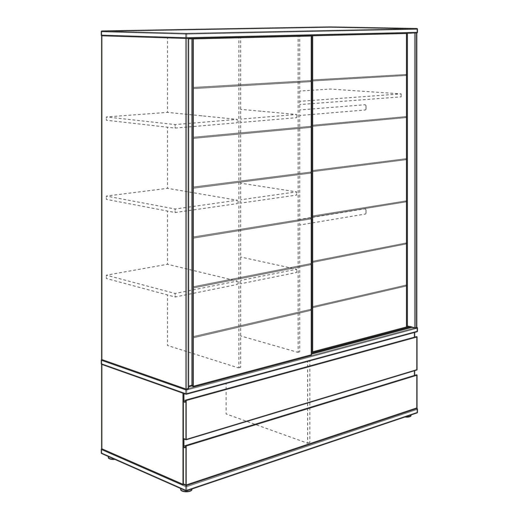 Paidi Paidi - Kleerkast met Schuifdeuren Fiona 123,5 cm -  Krijtwit