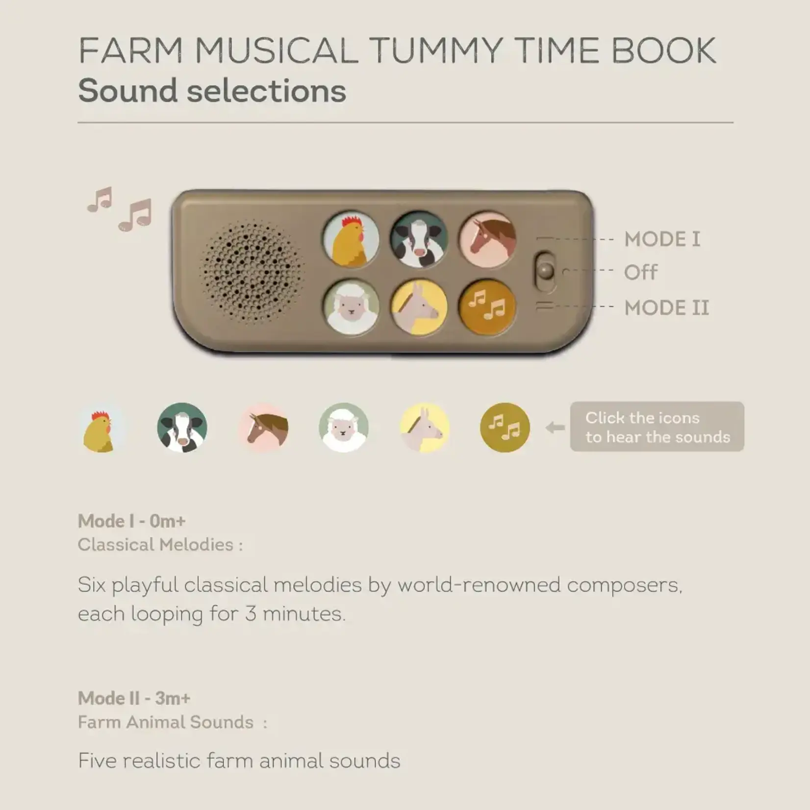 Taf Toys Taf Toys - Farm Musical Tummy-Time Book