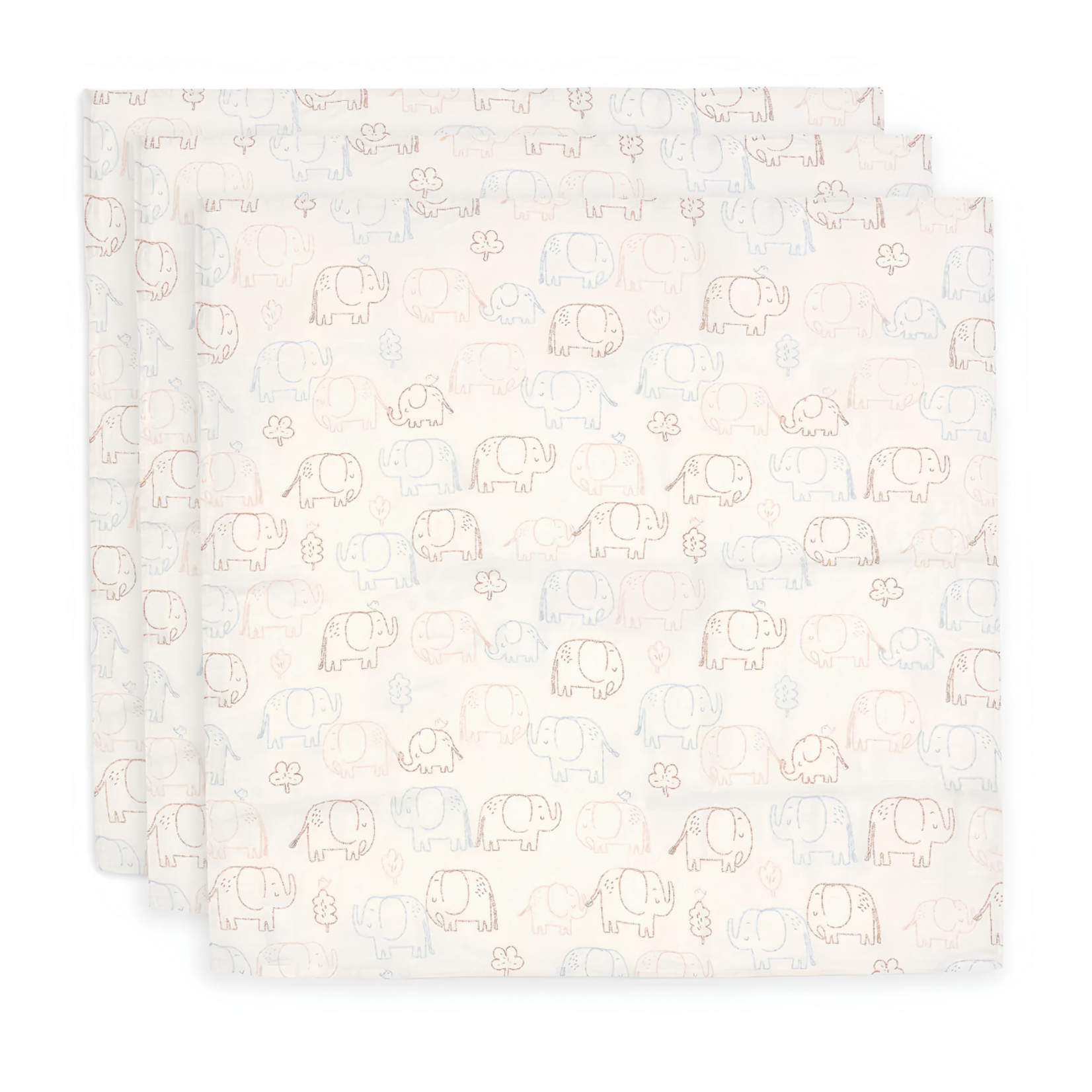 Jollein Jollein - Hydrofiele Doek Small 70x70cm - Elephant Tales - 3 Stuks