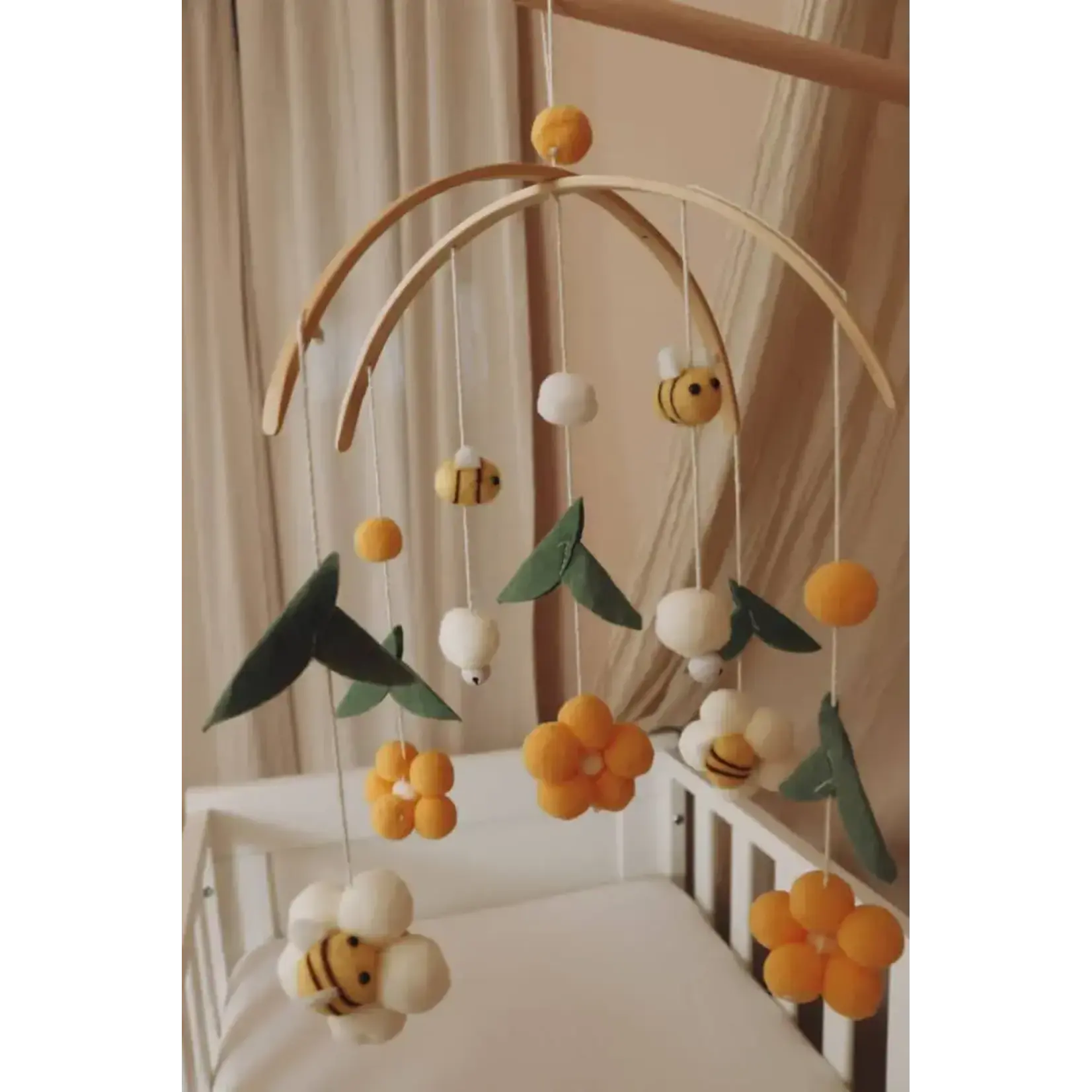Little Loua Little Loua - Handmade Yellow Bees baby mobile