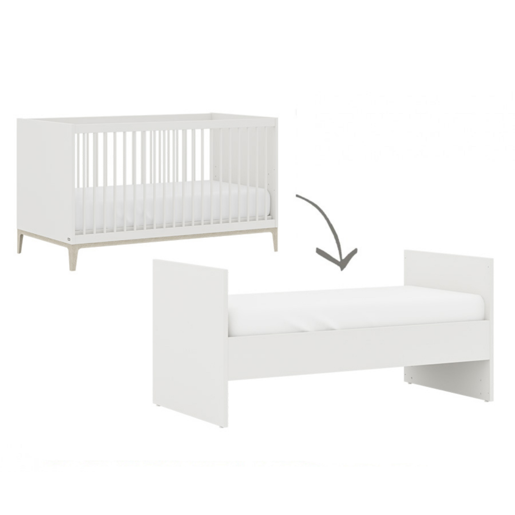 Paidi Paidi - Zijpanelen Juniorbed Cutie Lea - Offwhite