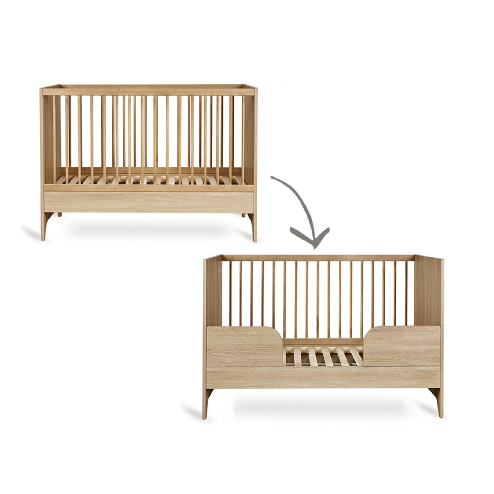 Quax Quax - Tsugi Meegroeibed 120*60 Cm - Honey Ash (omvormbaar)