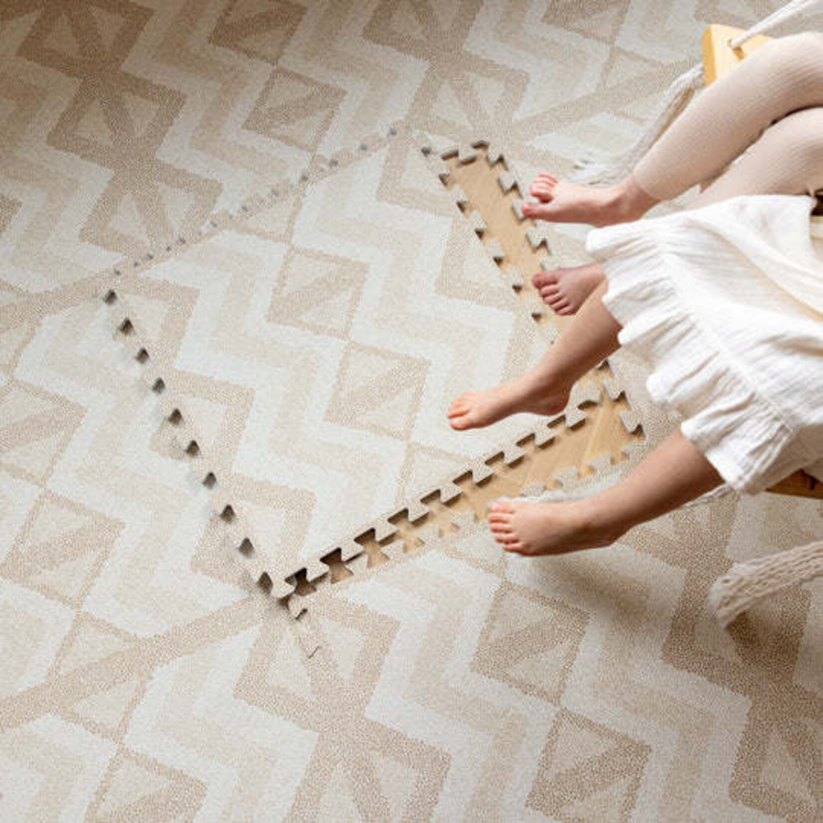 Eeveve Eeveve - Puzzelmat Kilim 120x180  - Sand (6 tegels)