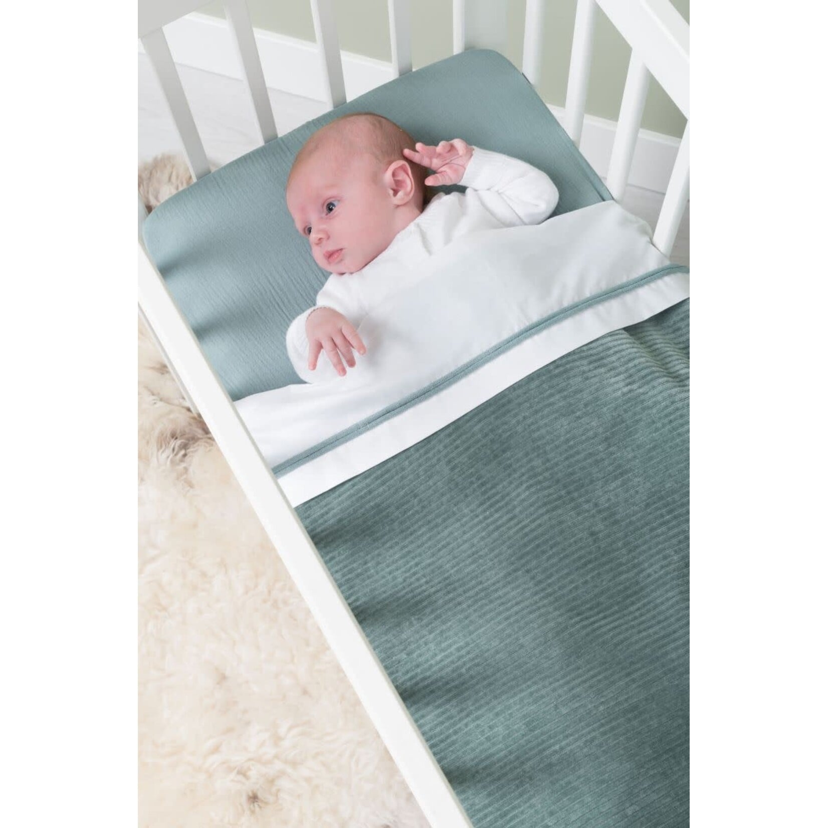 Baby's Only Baby's Only - Wiegdeken teddy Sense zeegroen