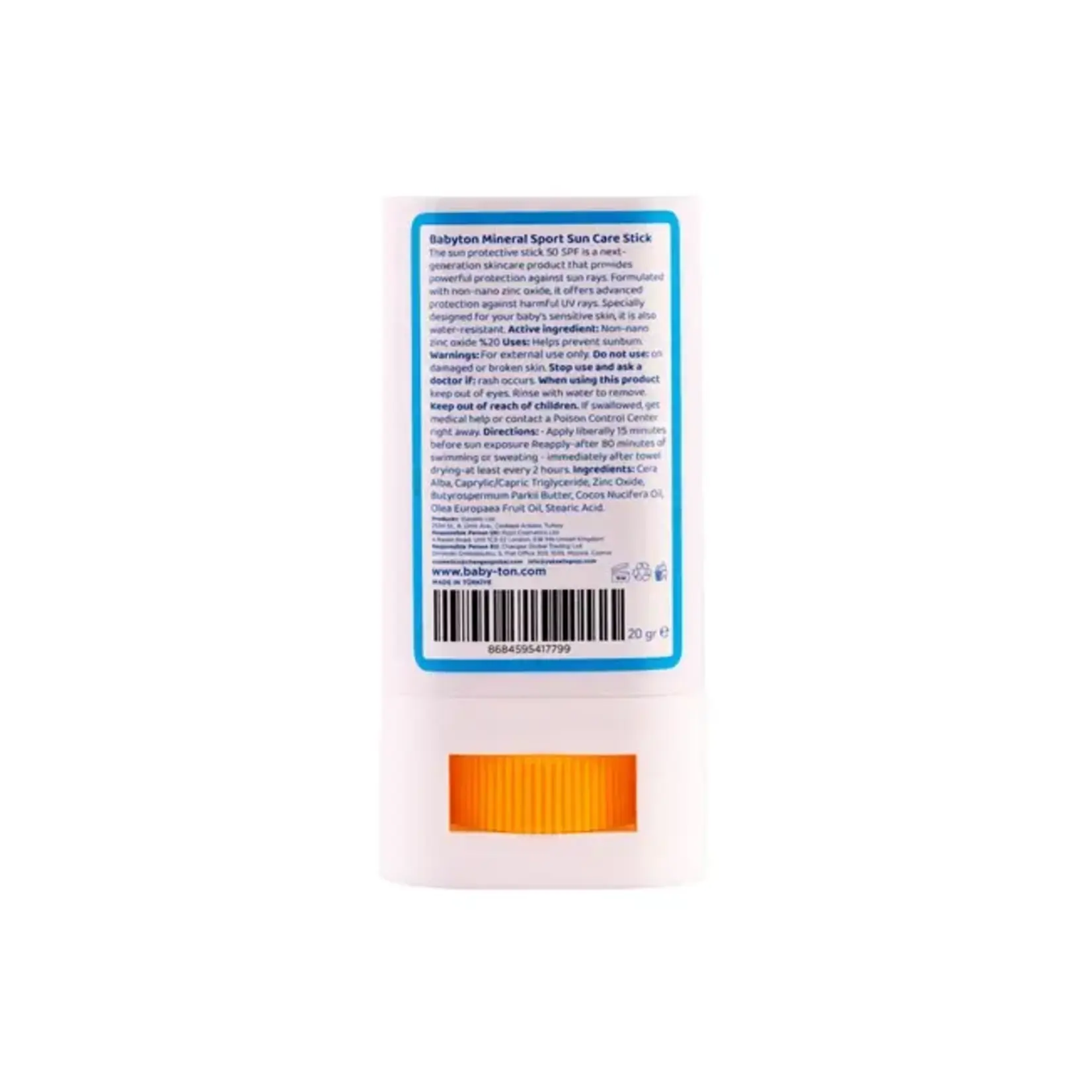 Invented 4 Kids Babyton - Natuurlijke Zonnecrème Stick 20g SPF50