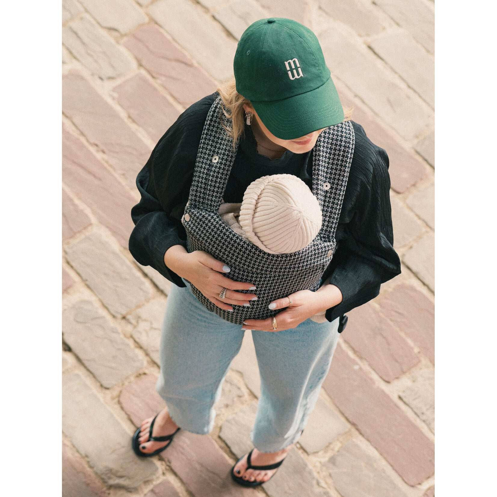 Monkose Baby Carriers Monkose - Draagzak HEIWA - monochrome houndstooth