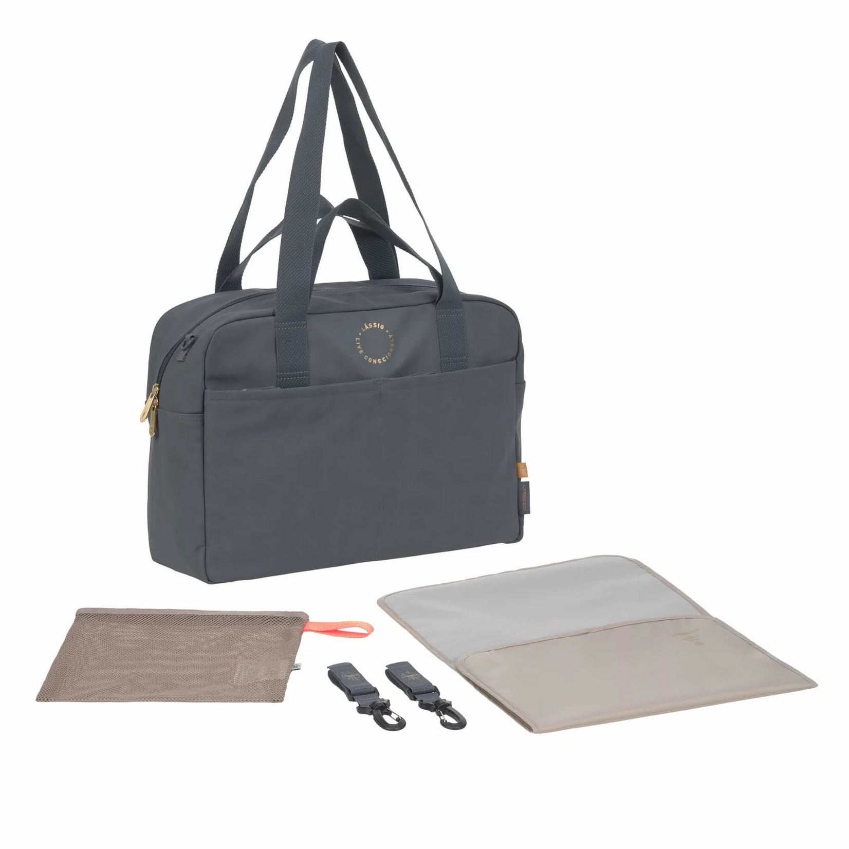 Lassig Lassig - Everyday Diaper Bag anthracite (gold details)