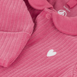 Petit Bateau Petit Bateau - Babypakje / Dors Bien (met voetjes) - Ribfluweel Donkerroze