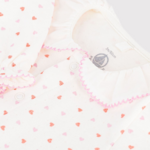 Petit Bateau Petit Bateau - Babypakje / Dors Bien (met voetjes) - Tubic Hartjes