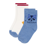 Petit Bateau Petit Bateau - Set van 2 paar katoenen babysokken, effen en met dierenmotief