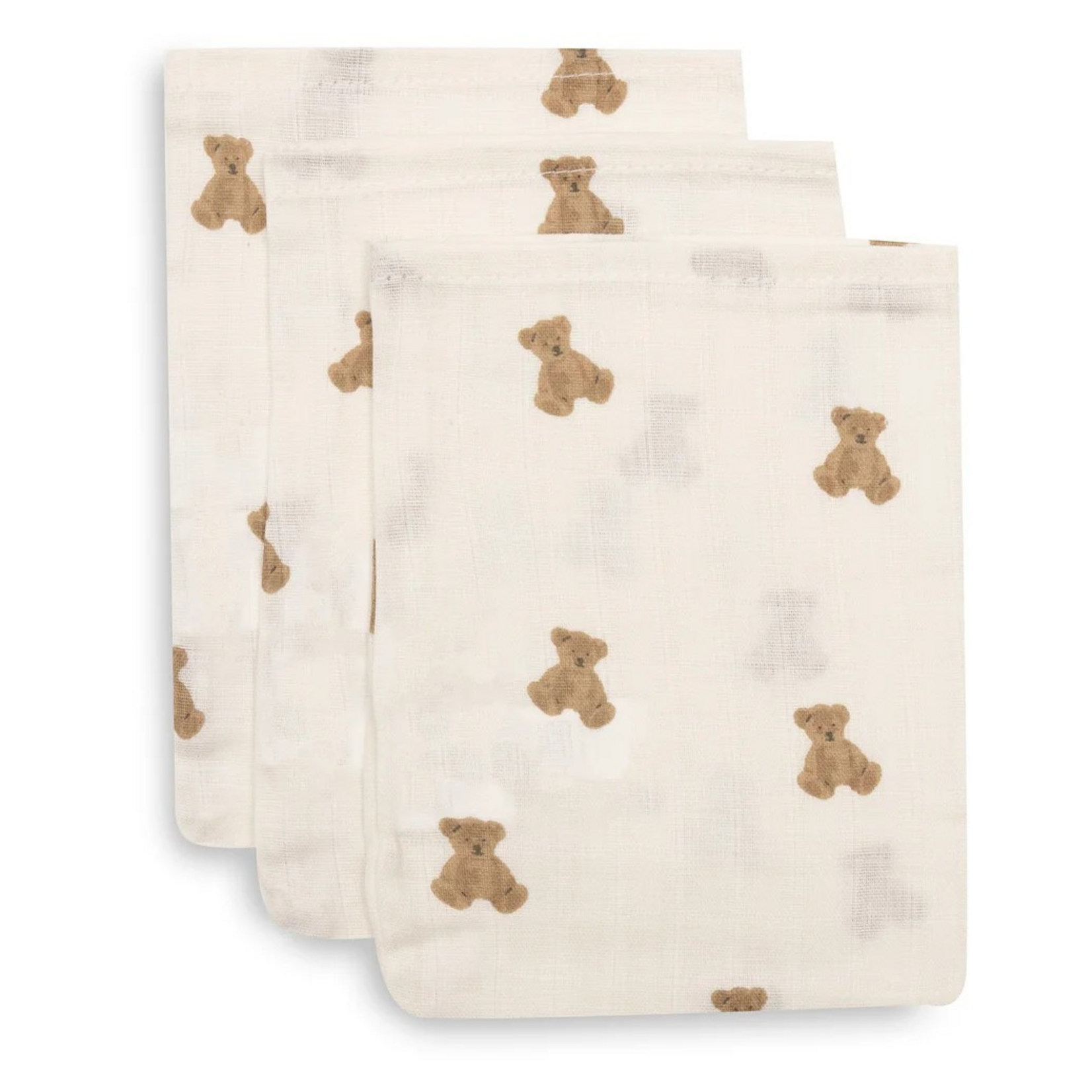 Jollein Jollein - Washandje Hydrofiel Mini Teddy bear (3pack)