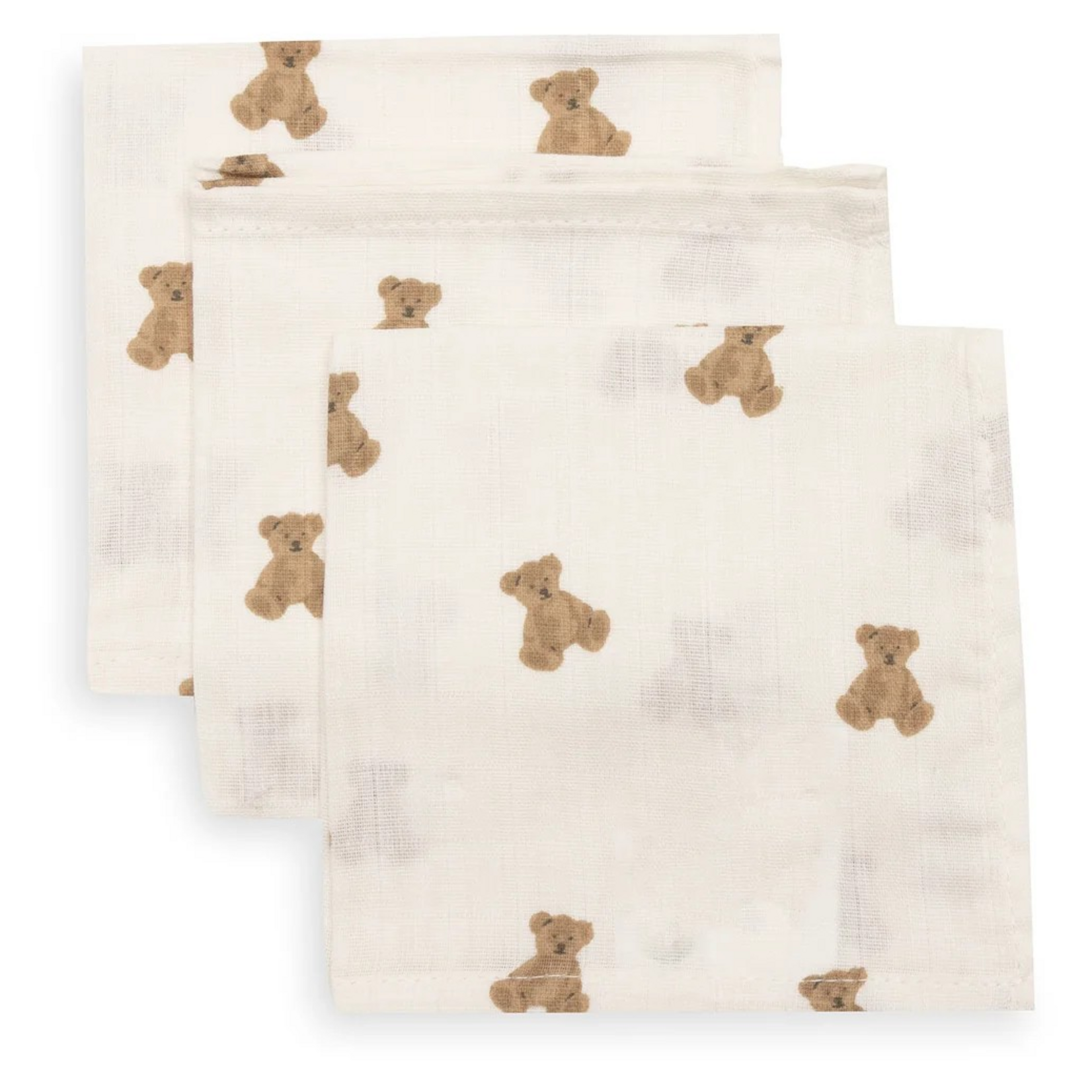 Jollein Jollein - Monddoekje Hydrofiel Mini Teddy bear (3pack)