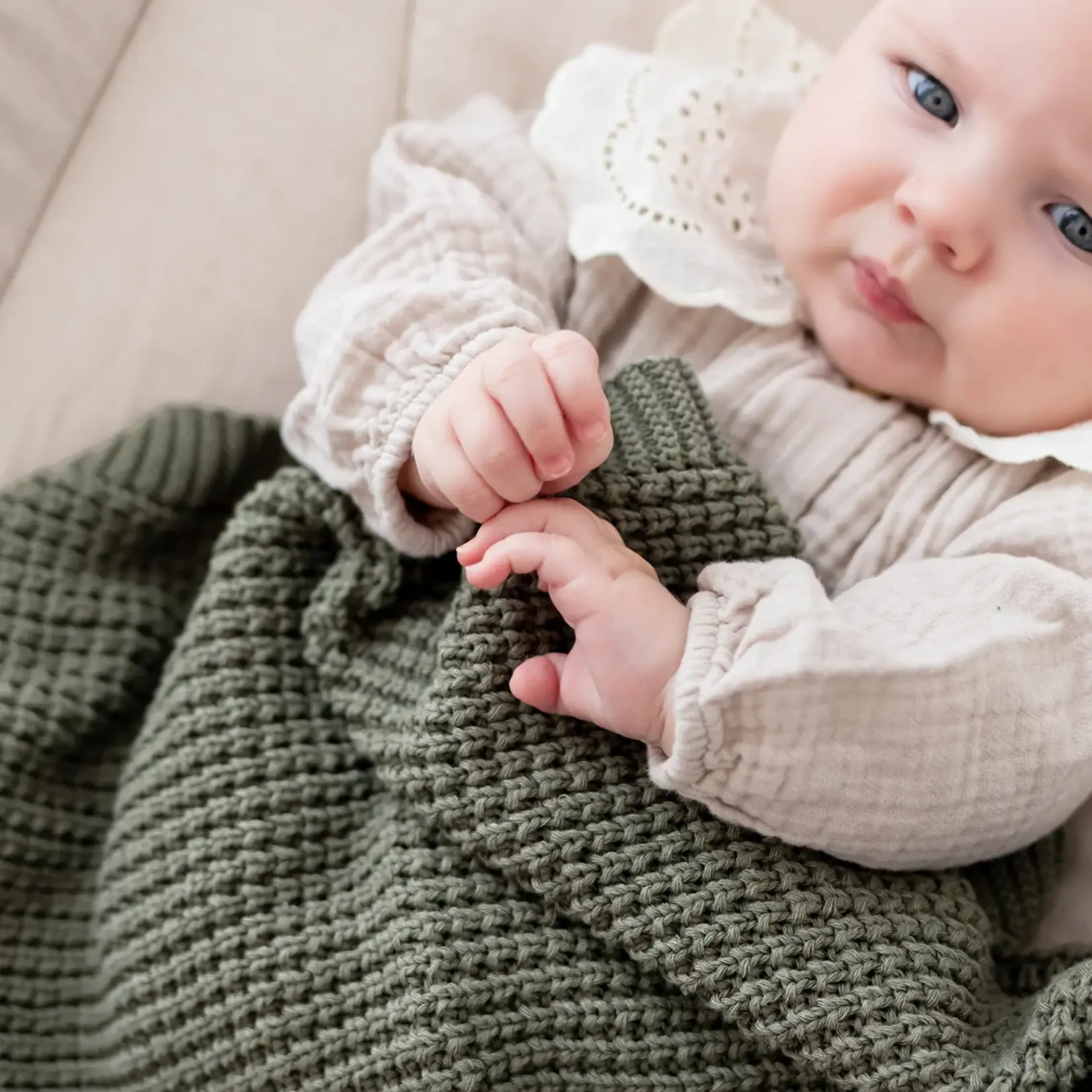 Bemini Bemini - Blanket 80*100 cm Knitted 79 khaki